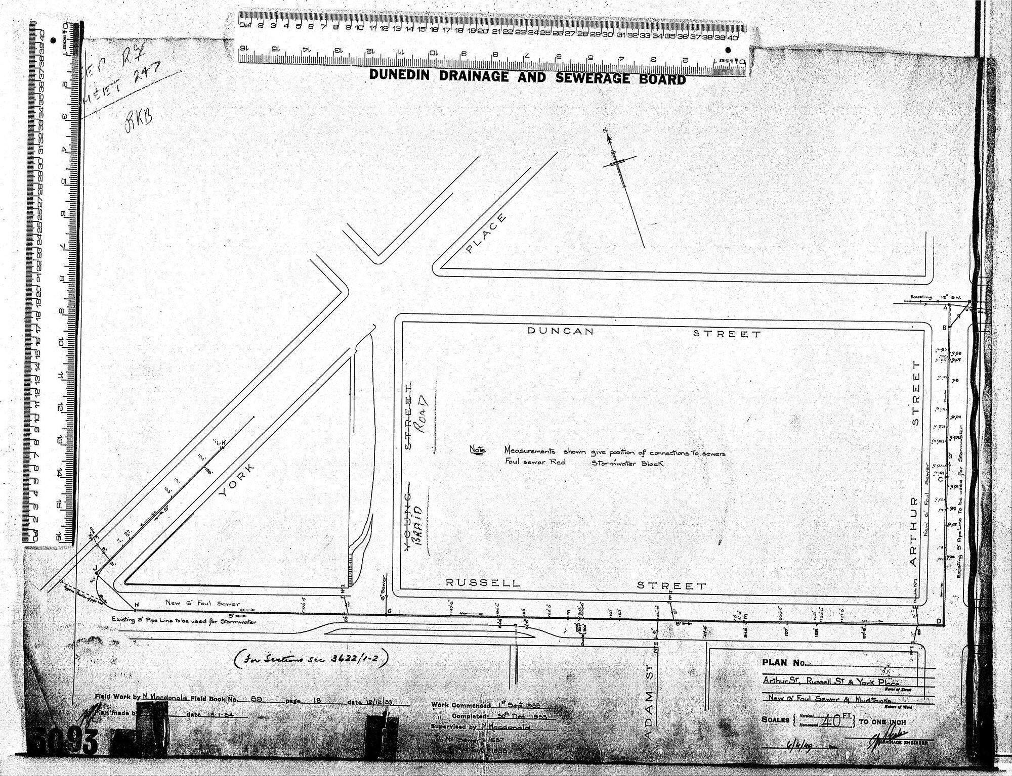 ARTHUR STREET, RUSSELL STREET &amp; YORK PLACE NEW 6" FOUL SEWER &amp; MUDTANKS