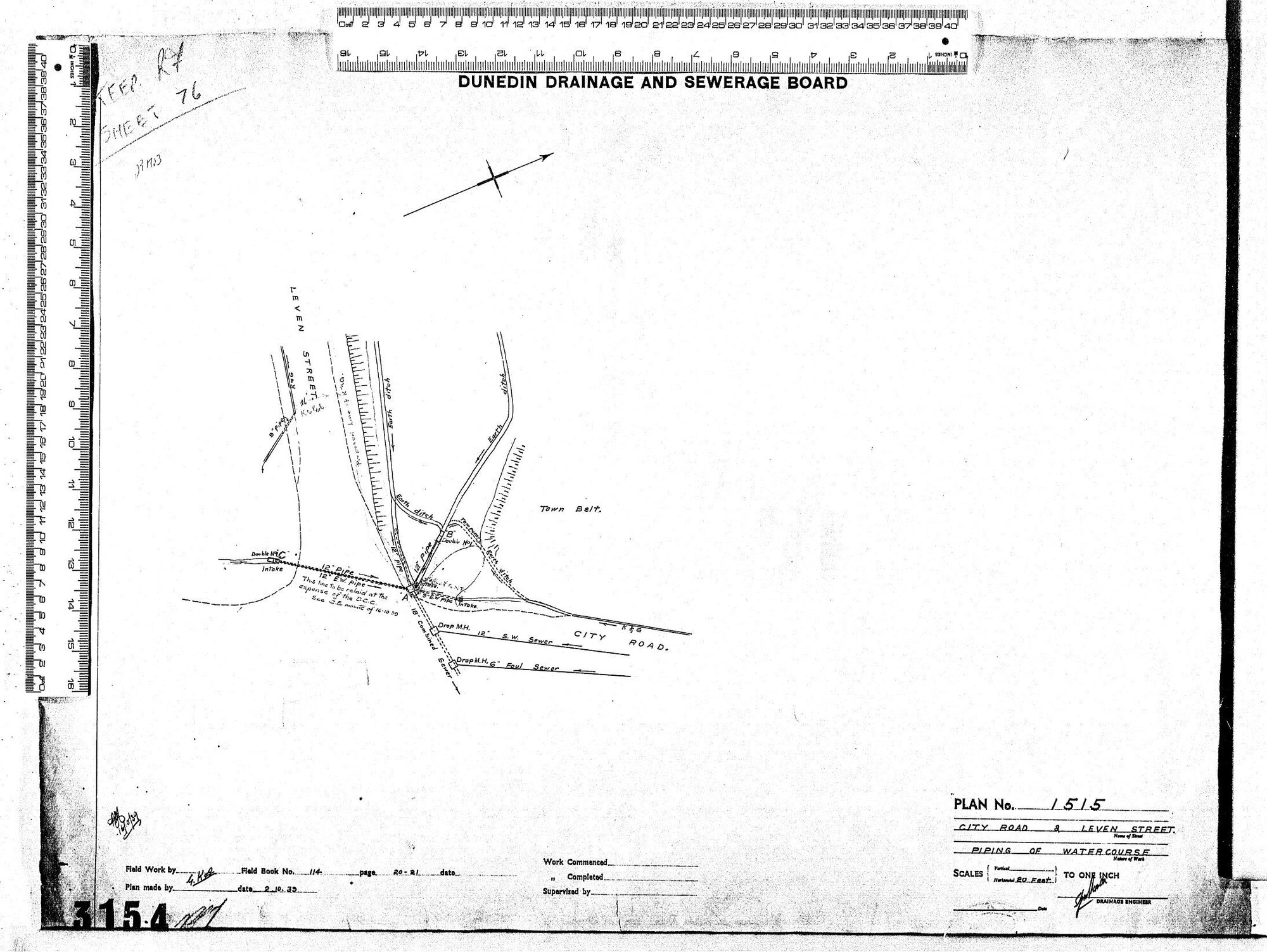 CITY ROAD &amp; LEVEN STREET. - PIPING OF WATERCOURSE