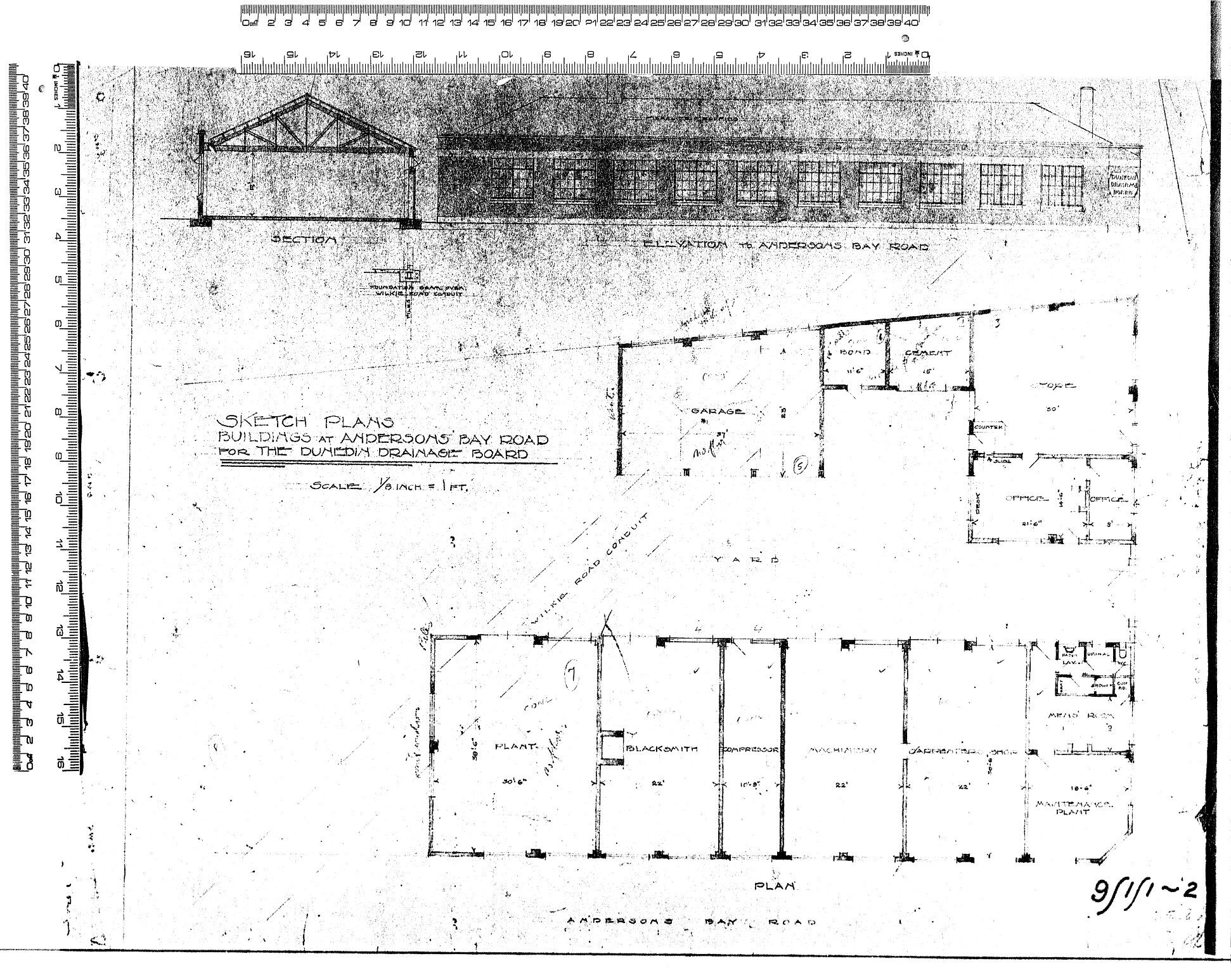 SKETCH PLANS AT ANDERSON'S BAY ROAD FOR THE DUNEDIN DRAINAGE BOARD