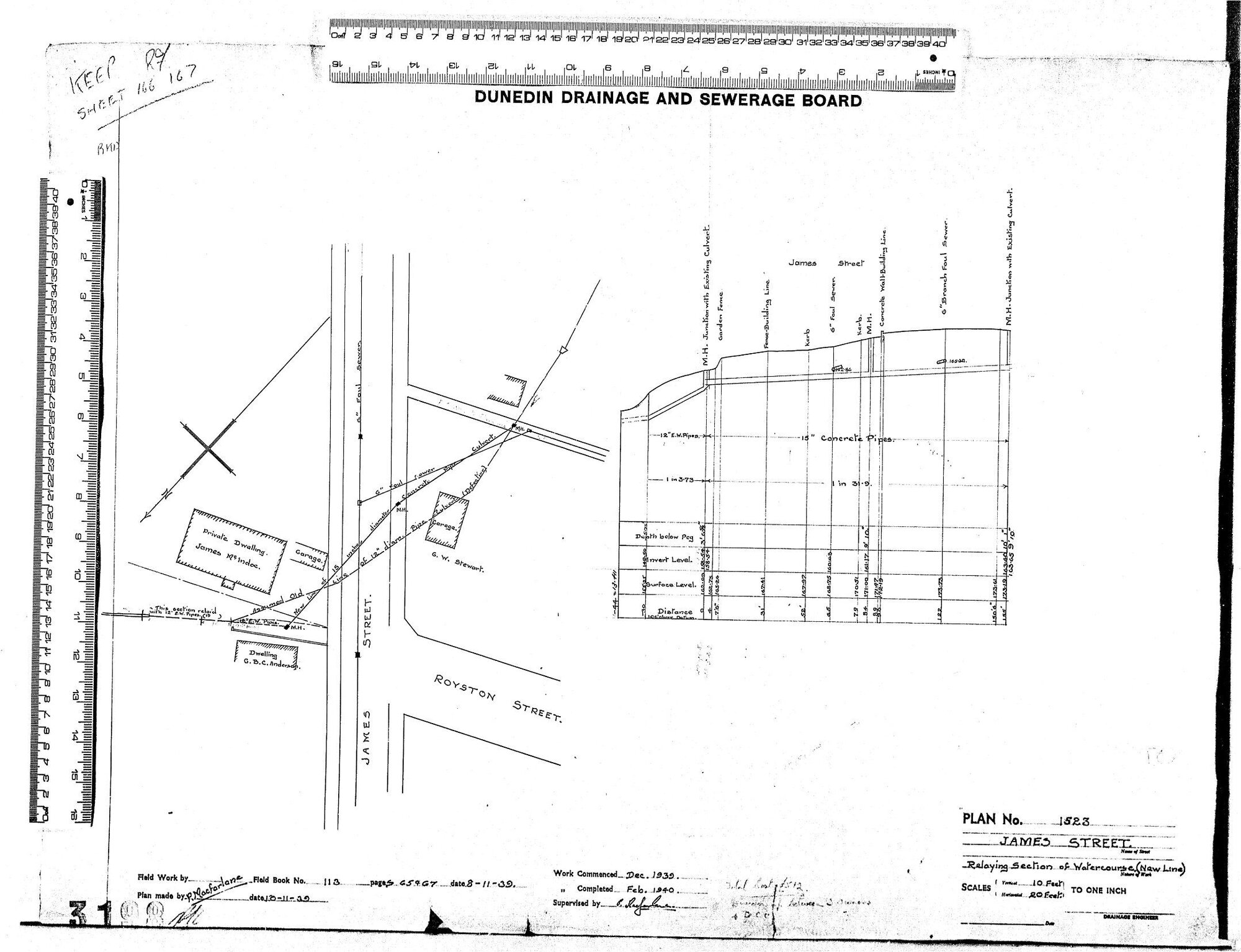 JAMES STREET &ndash; RELAYING SECTION OF WATERCOURSE (NEW LINE)