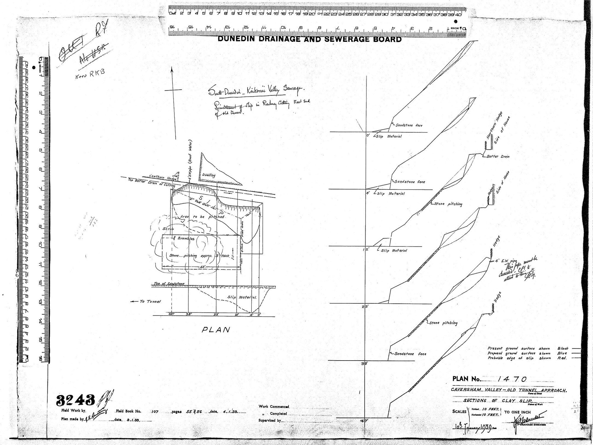 CAVERSHAM VALLEY - OLD TUNNEL APPROACH - SECTIONS OF CLAY SLIP