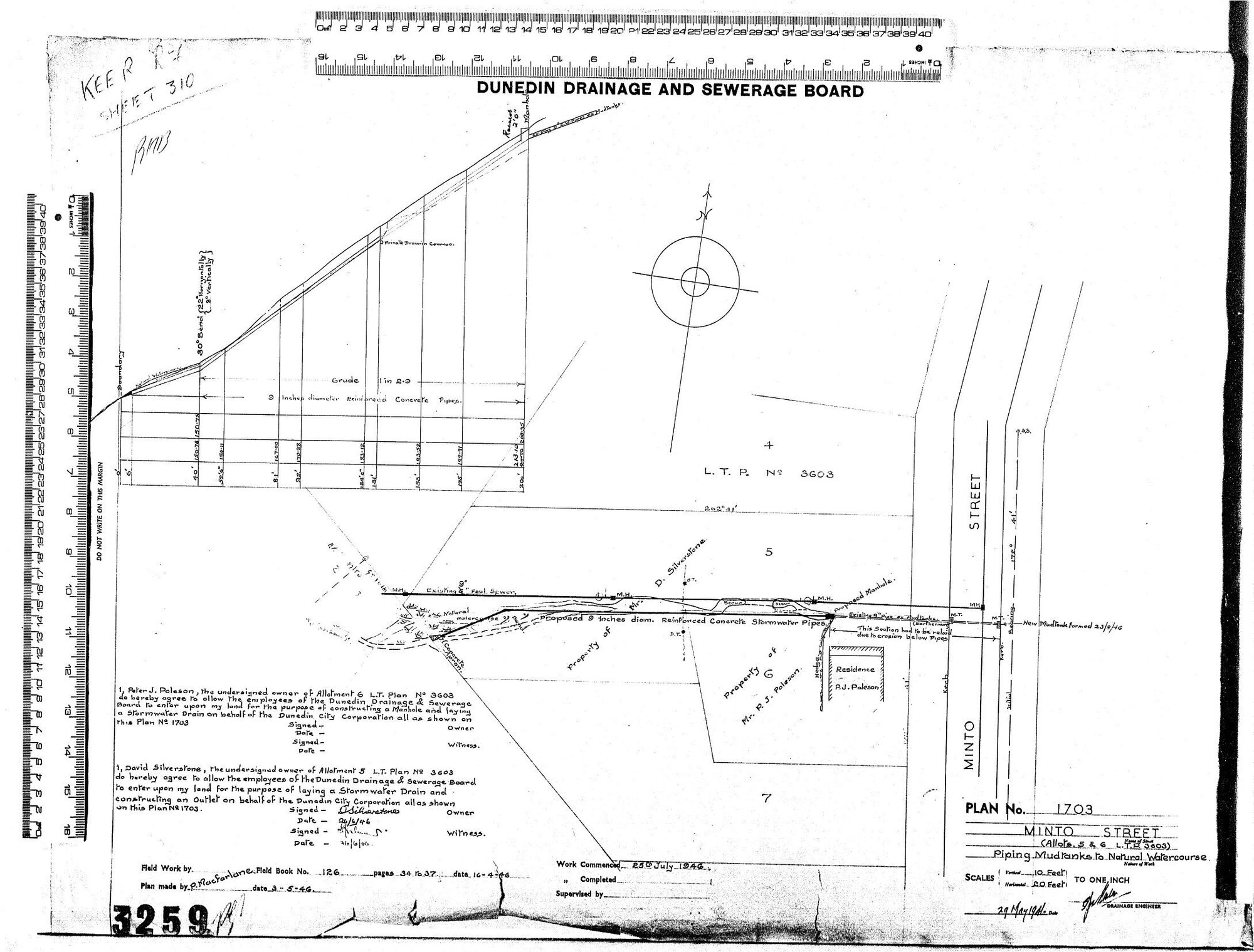 MINTO STREET - PIPING MUD TANKS TO NATURAL WATERCOURSE