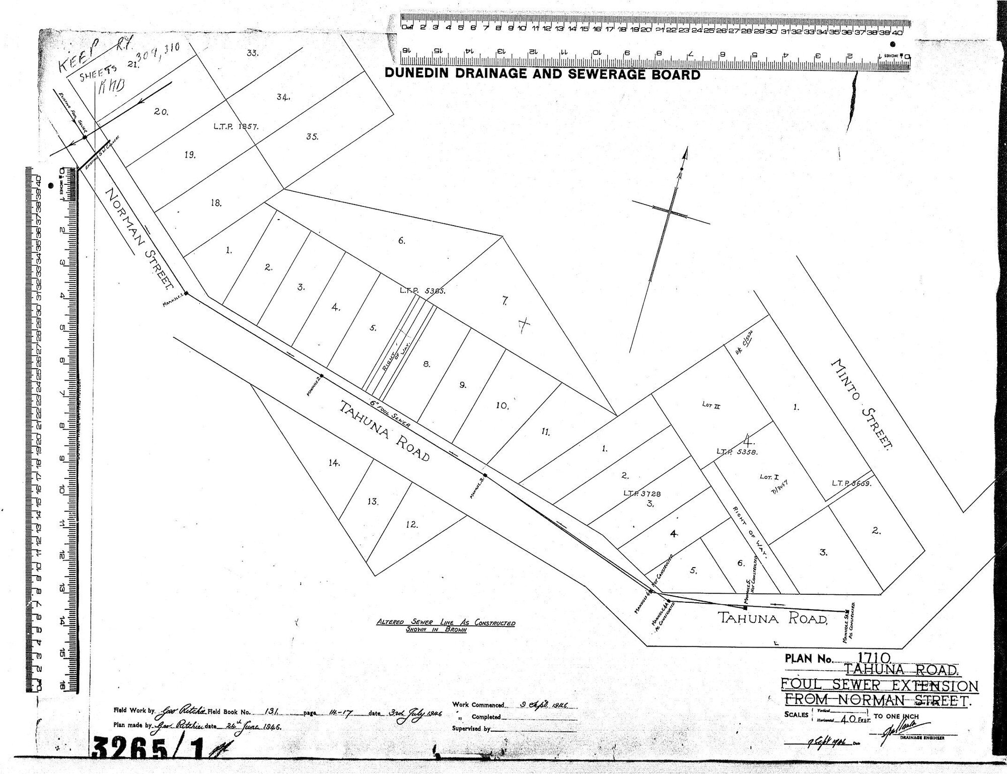 TAHUNA ROAD - FOUL SEWER EXTENSION FROM NORMAN STREET