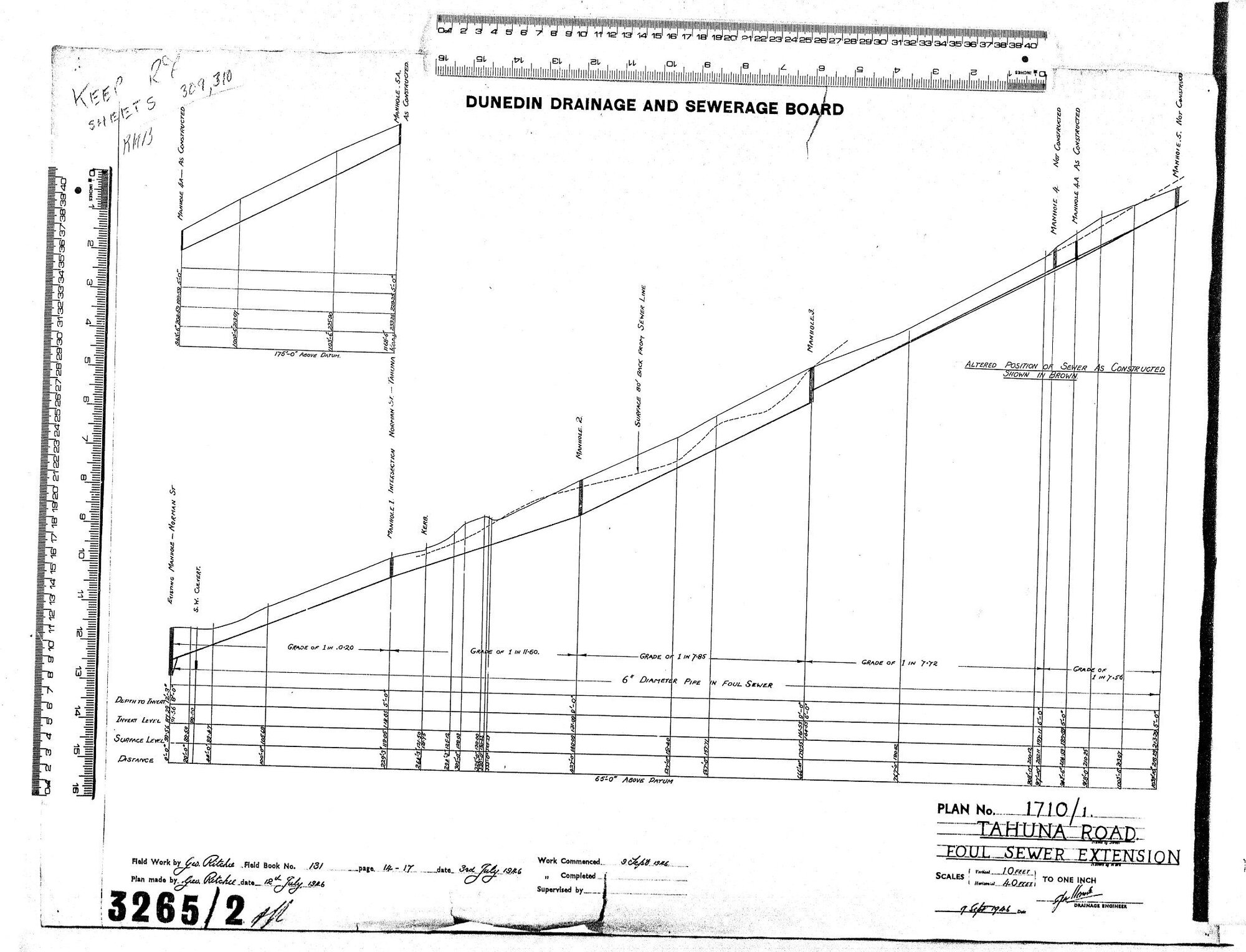 TAHUNA ROAD - FOUL SEWER EXTENSION