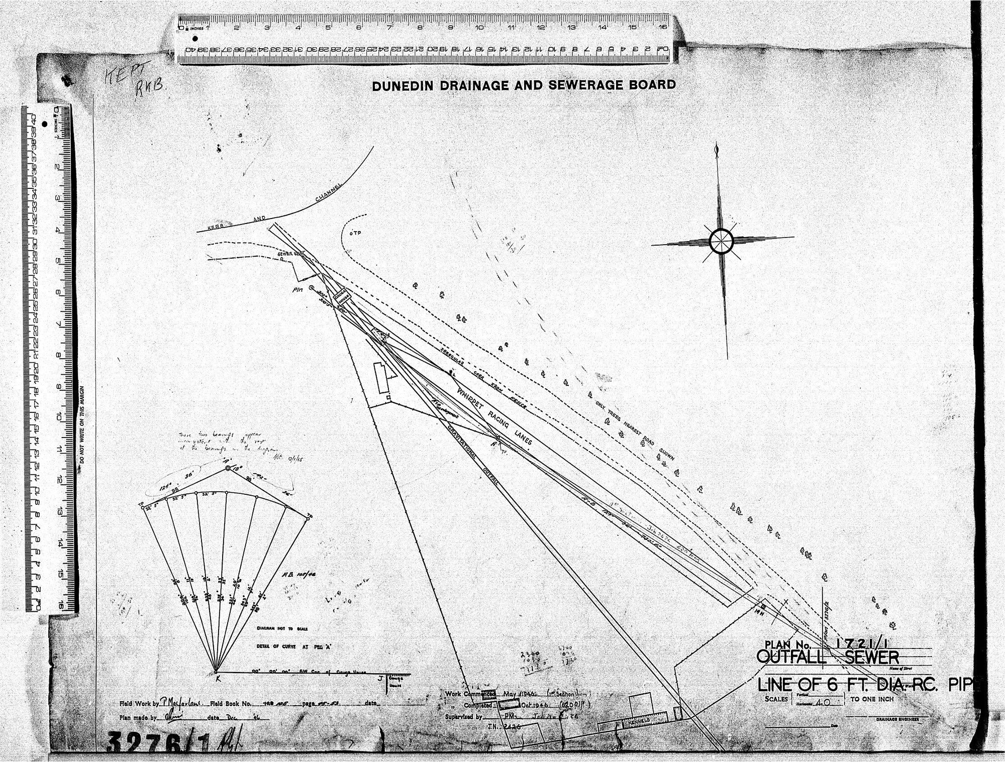 OUTFALL SEWER - LINE OF 6 FT. DIA. RC.PIP