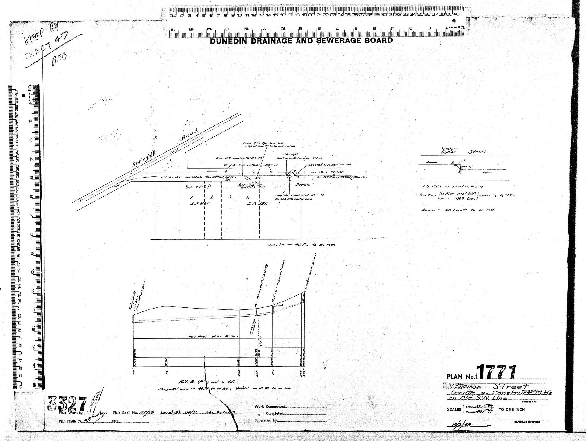 VENTNOR STREET - LOCATE &amp; CONSTRUCT M.H'S ON OLD S.W LINE