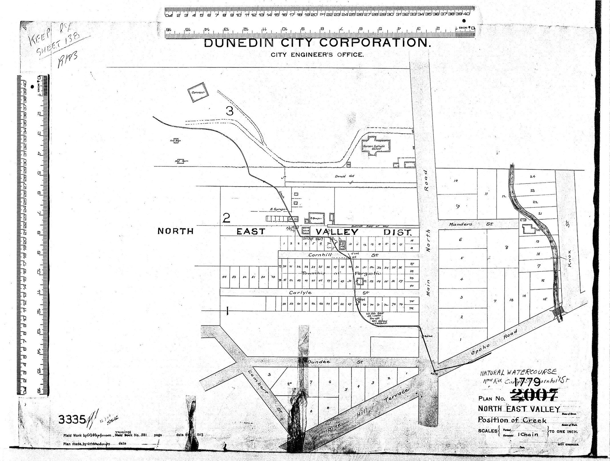 NORTH EAST VALLEY - POSITION OF CREEK
