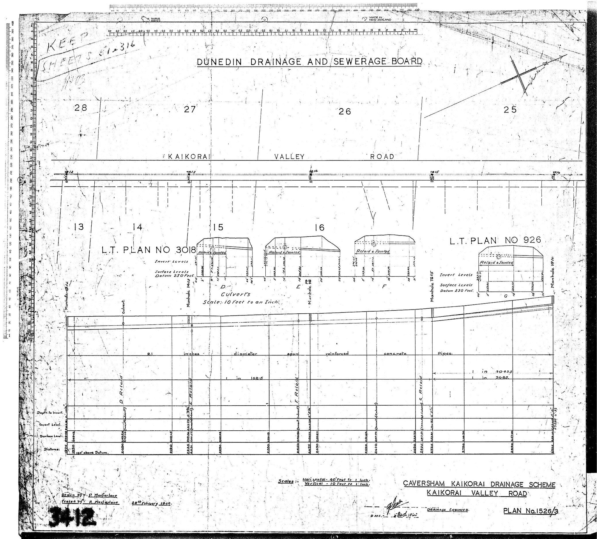 CAVERSHAM &ndash; KAIKORAI DRAINAGE SCHEME &ndash; KAIKORAI VALLEY ROAD