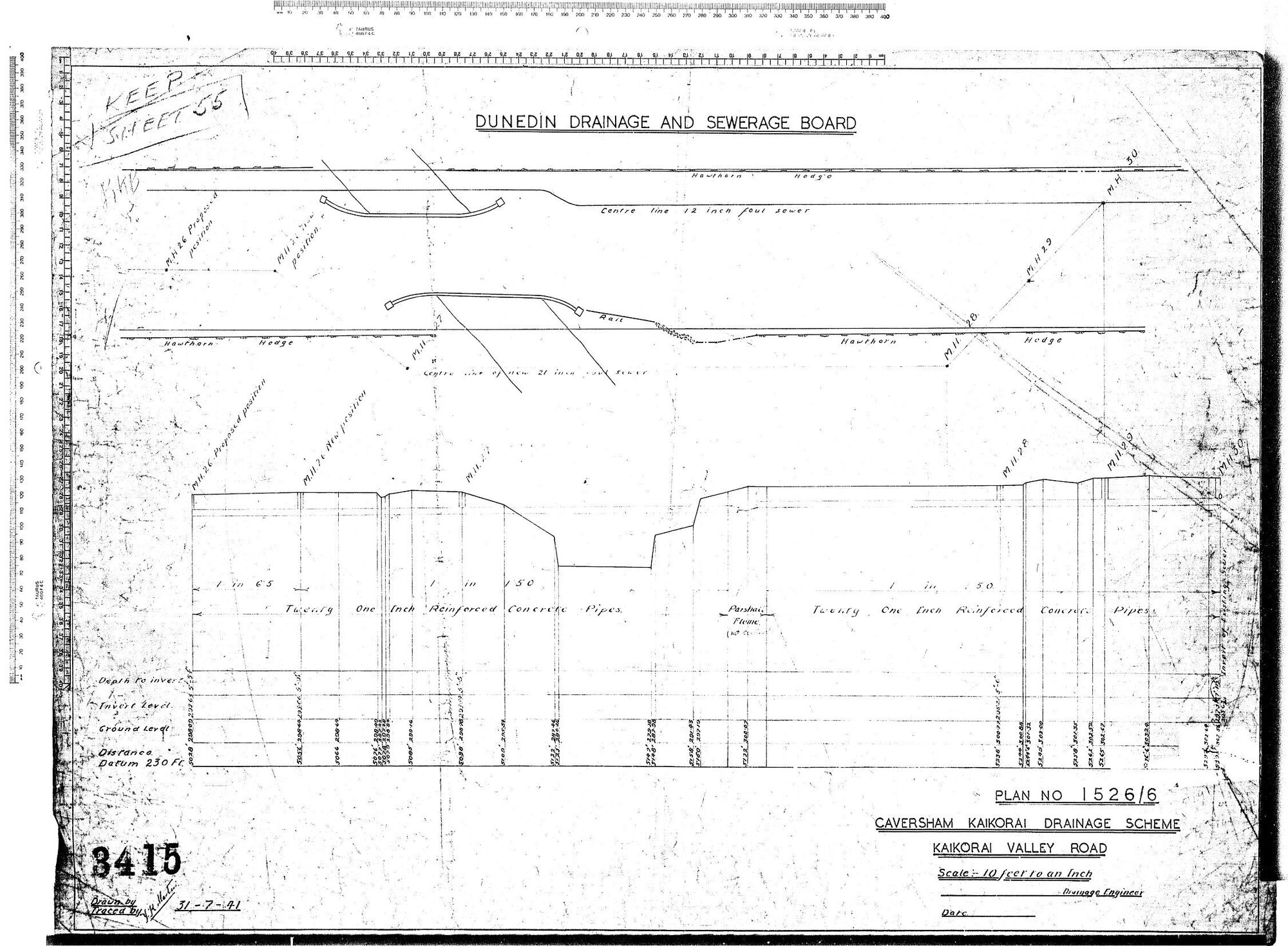 CAVERSHAM &ndash; KAIKORAI DRAINAGE SCHEME &ndash; KAIKORAI VALLEY ROAD