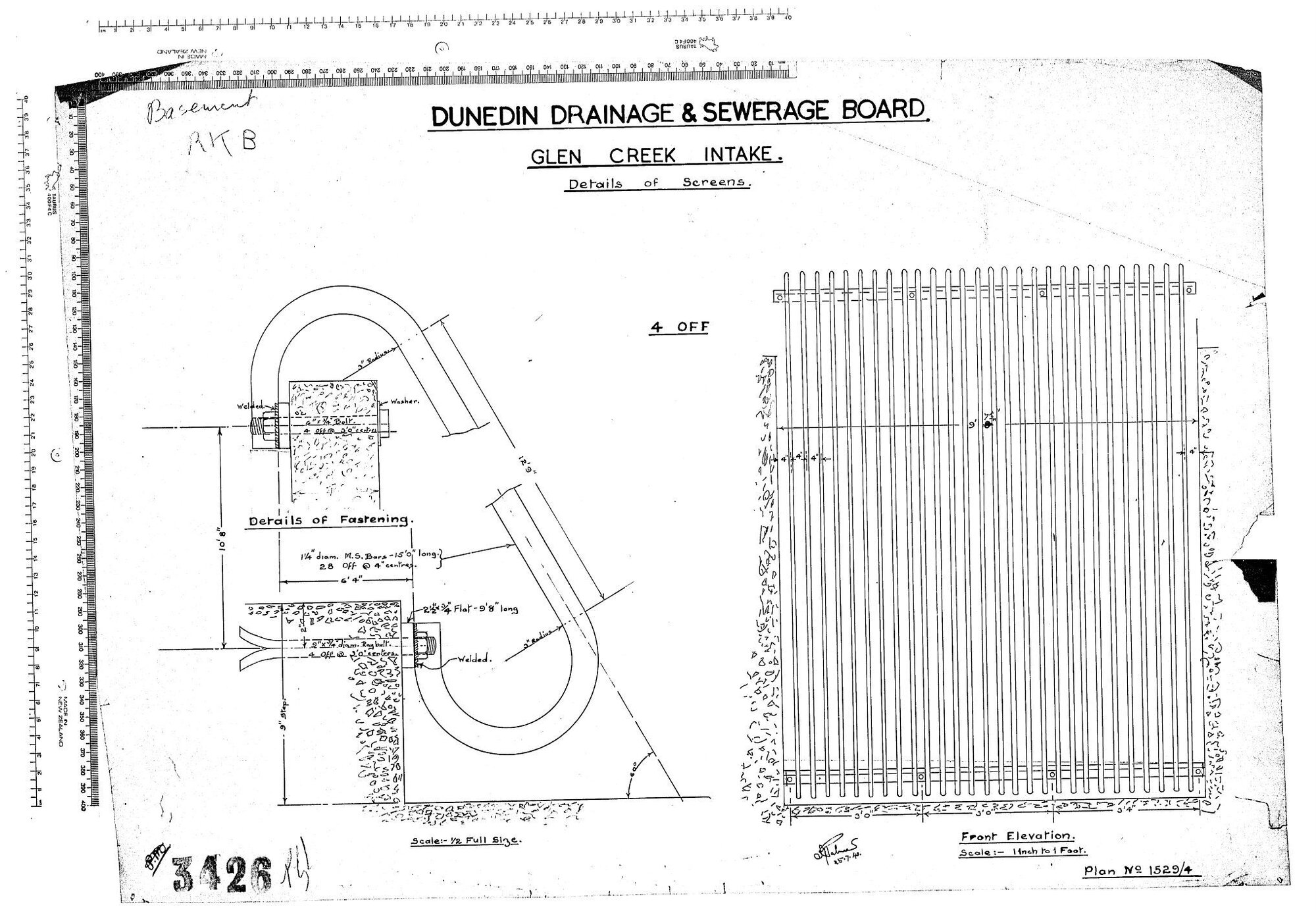 GLEN CREEK INTAKE &ndash; DETAILS OF SCREENS