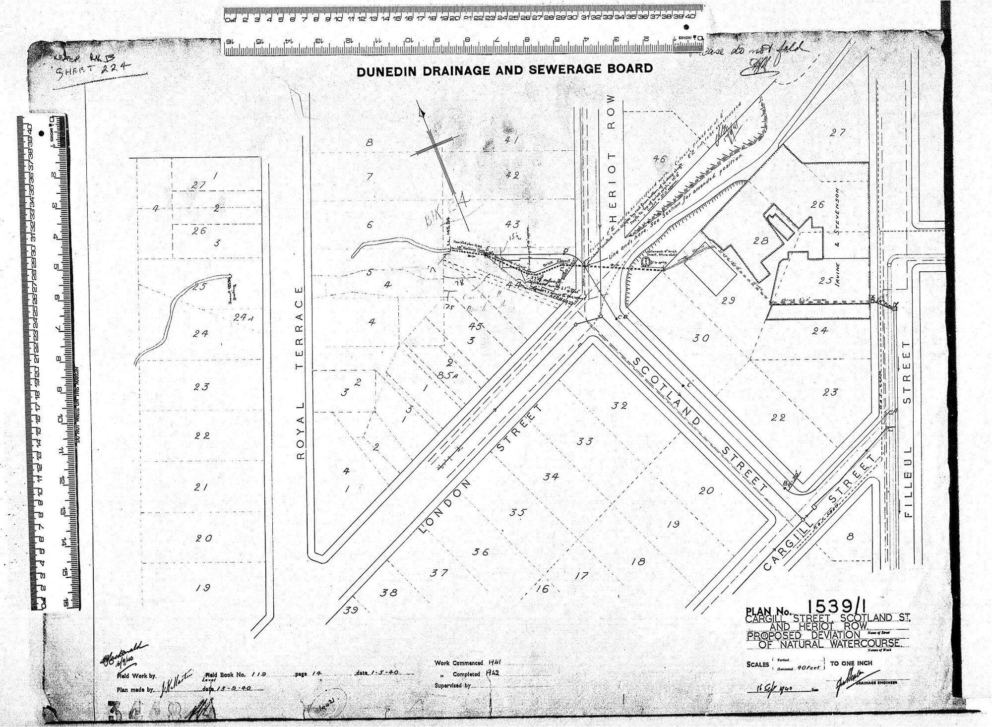 CARGILL STREET, SCOTLAND STREET AND HERIOT ROW &ndash; PROPOSED DEVIATION OF NATURAL WATERCOURSE