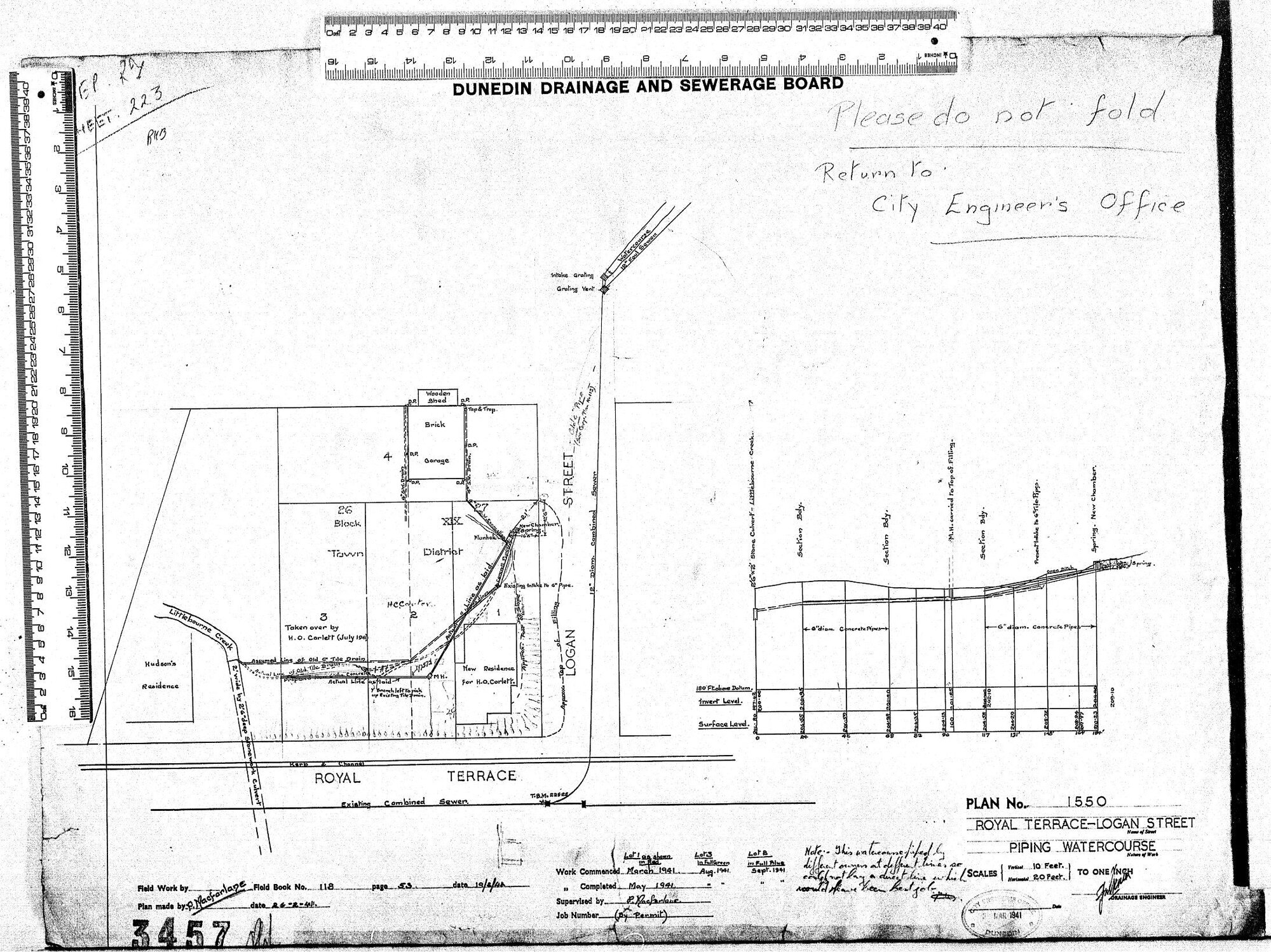 ROYAL TERRACE-LOGAN STREET &ndash; PIPING WATERCOURSE