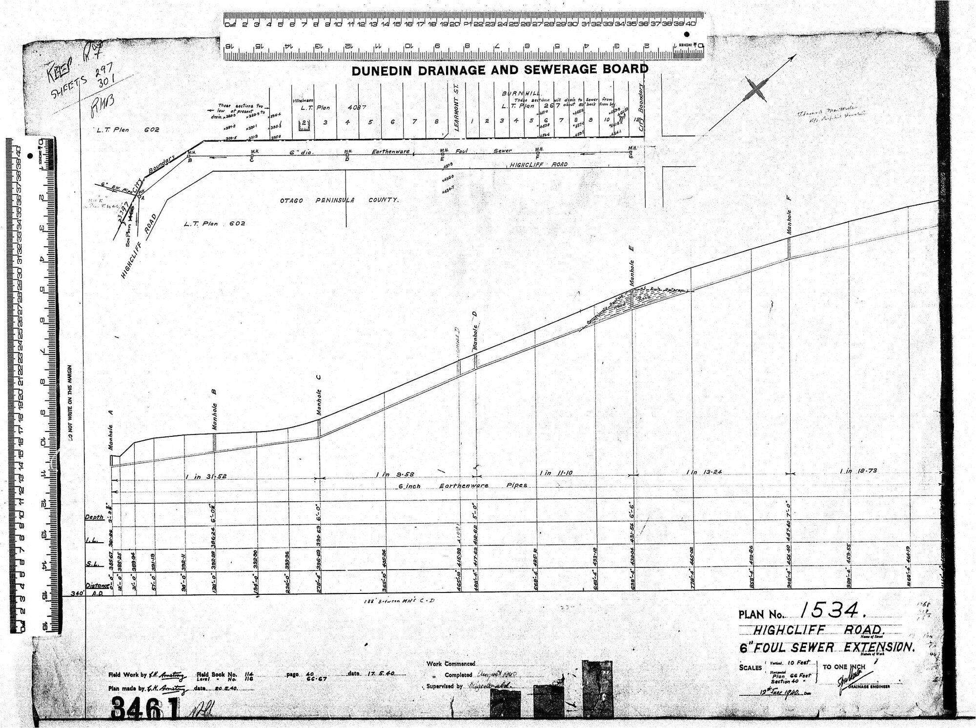 HILLCLIFF ROAD &ndash; 6'' FOUL SEWER EXTENSION
