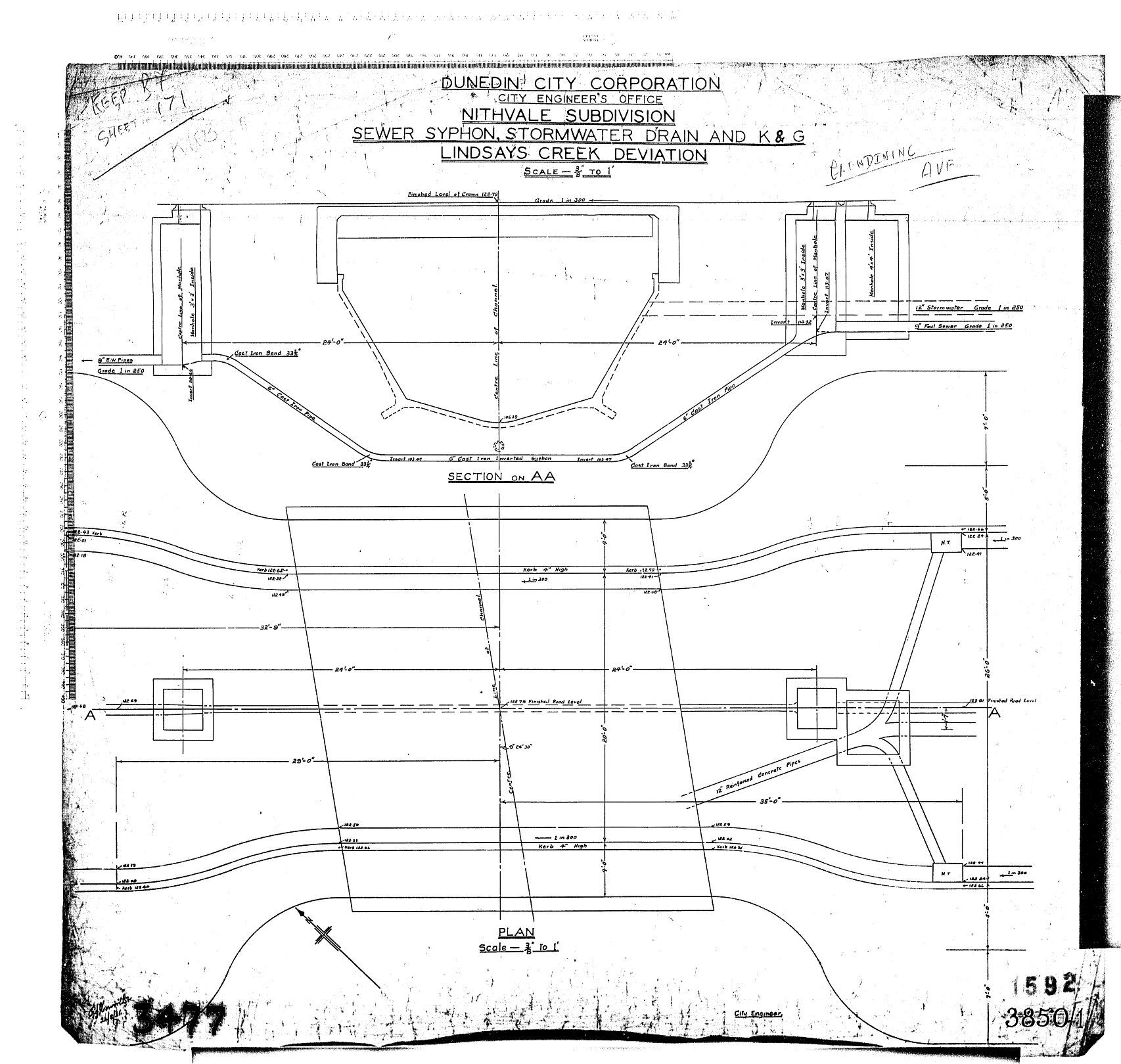 NITHVALE SUBDIVISION - SEWER SYPHON, STORMWATER DRAIN AND K&amp;G &ndash; LINDSAYS CREEK DEVIATION