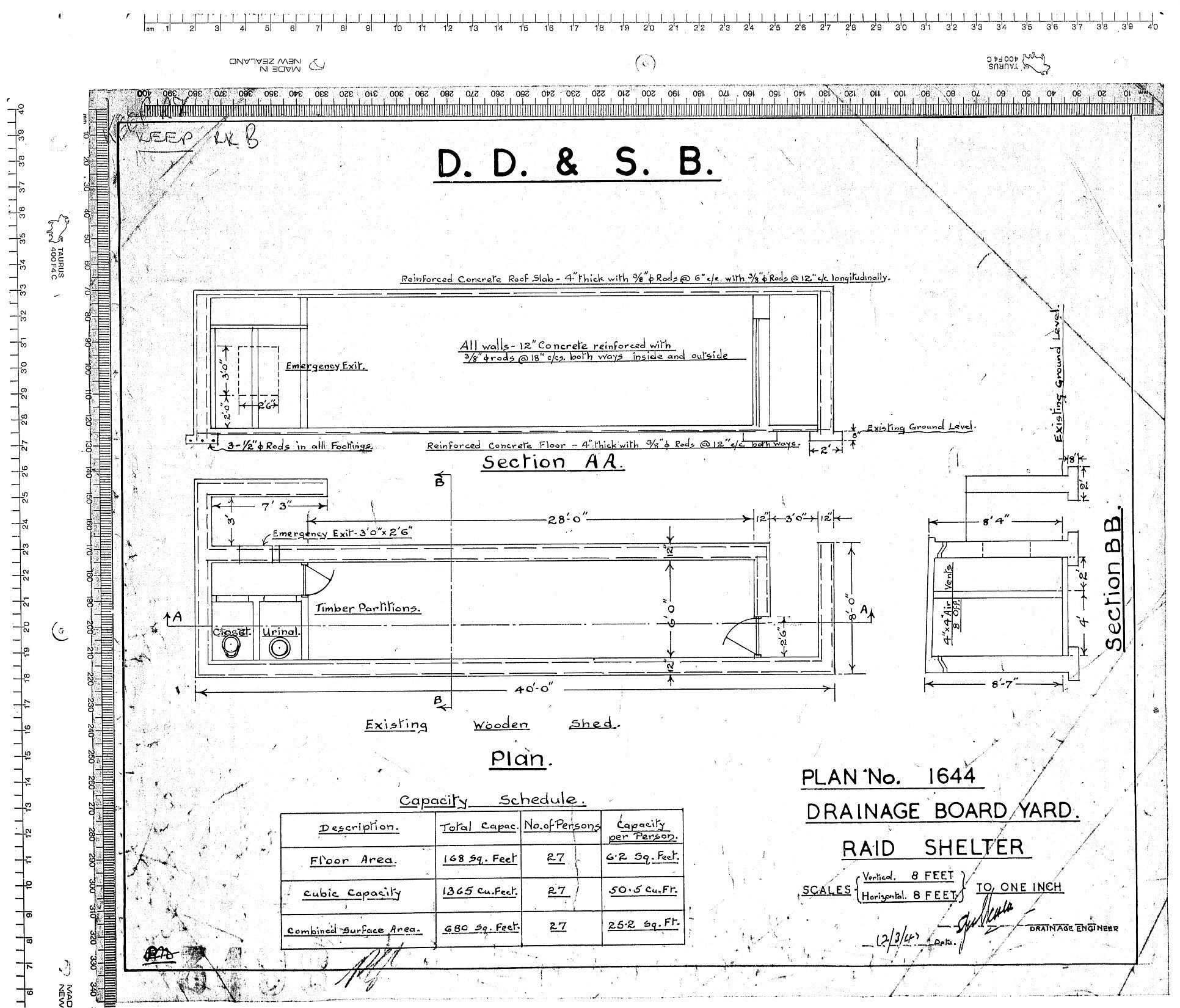 D.D &amp; S.B. - DRAINAGE BOARD YARD. RAID SHELTER