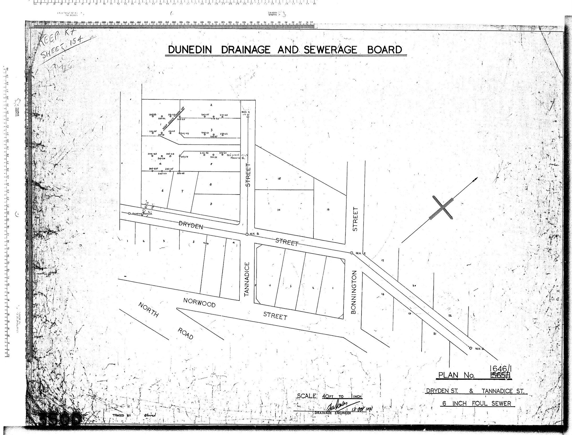 DRYDEN ST. &amp; TANNADICE ST. 6 INCH FOUL SEWER