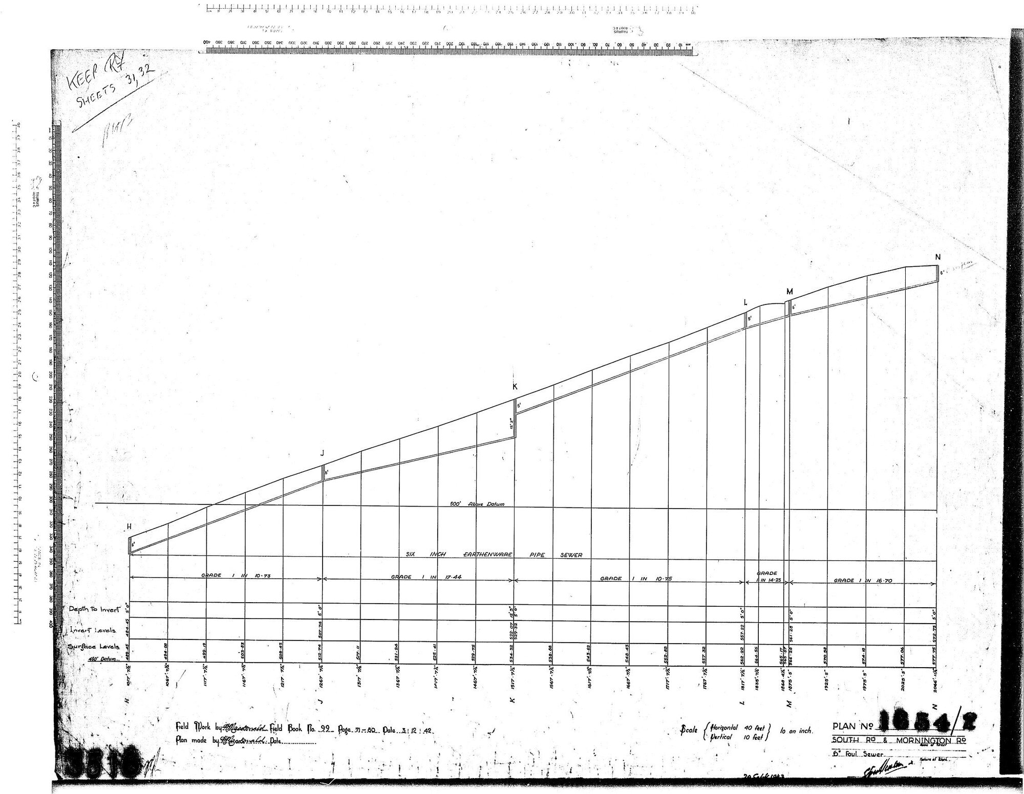 SOUTH ROAD &amp; MORRINGTON ROAD &ndash; 6'' FOUL SEWER