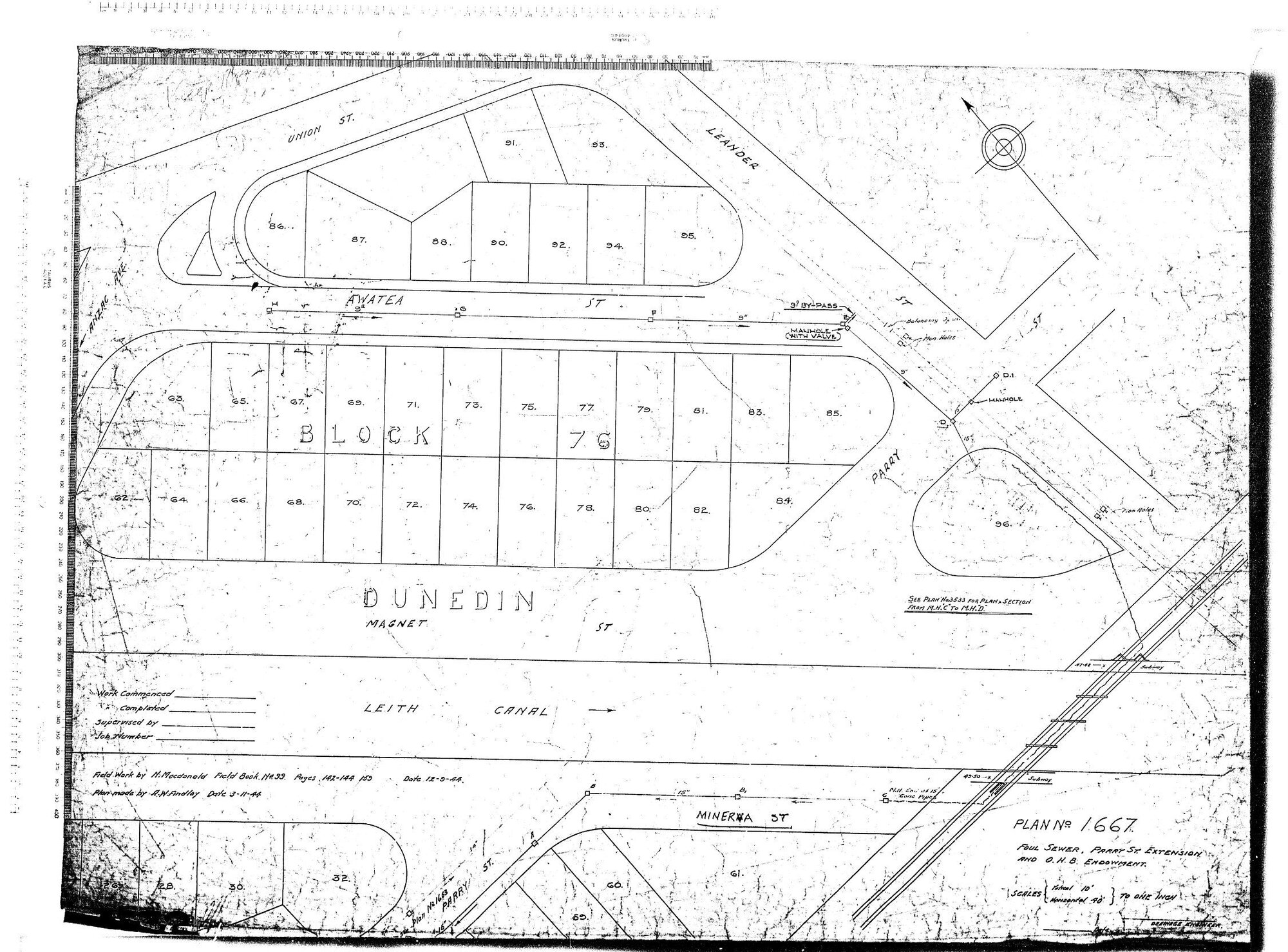 FOUL SEWER, PARRY ST EXTENSION AND O.H.B ENDOWMENT.