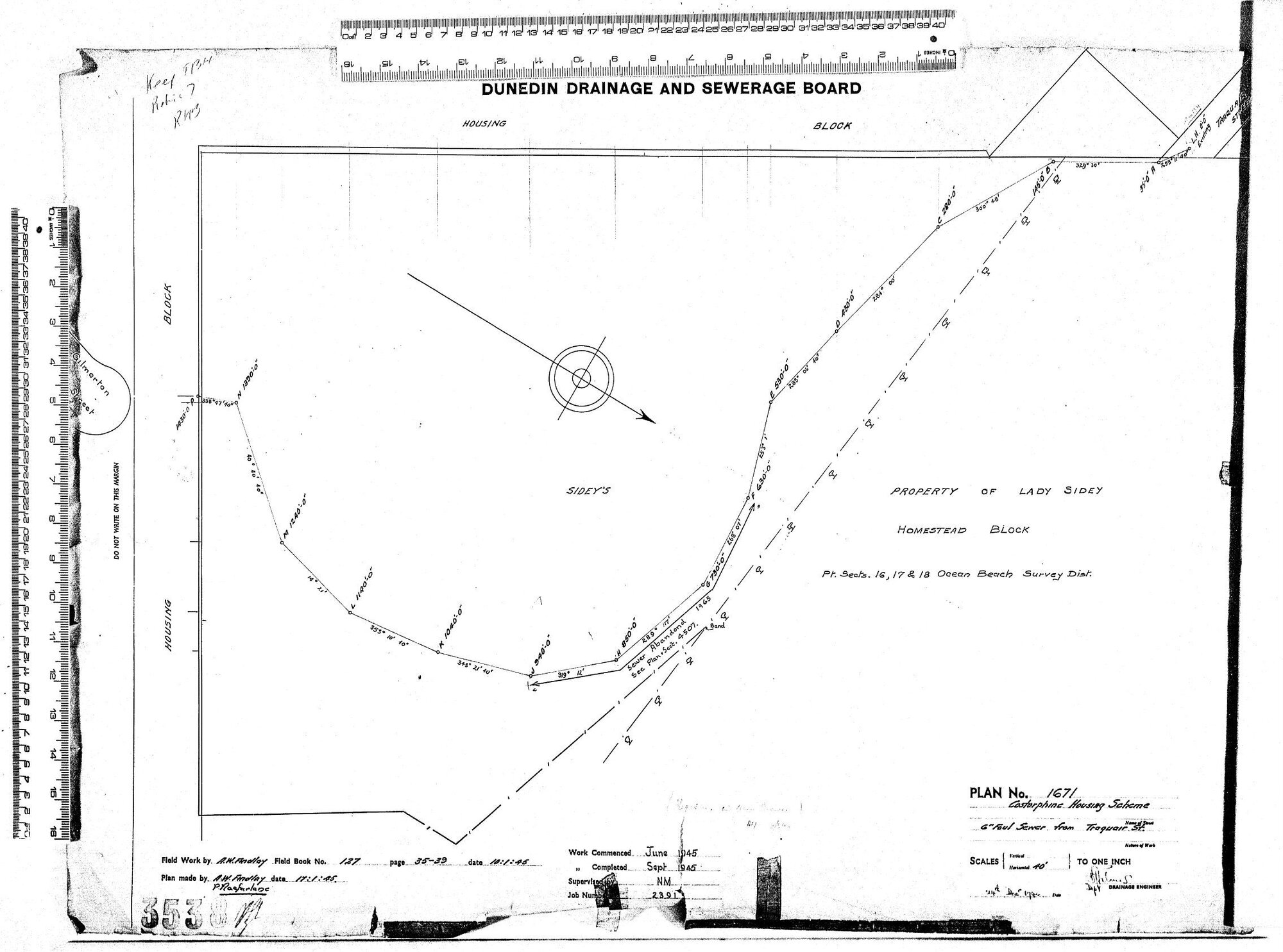 CASTORPHINE HOUSING SCHEME &ndash; 6'' FOUL SEWER FROM TRAQUAIR ST.
