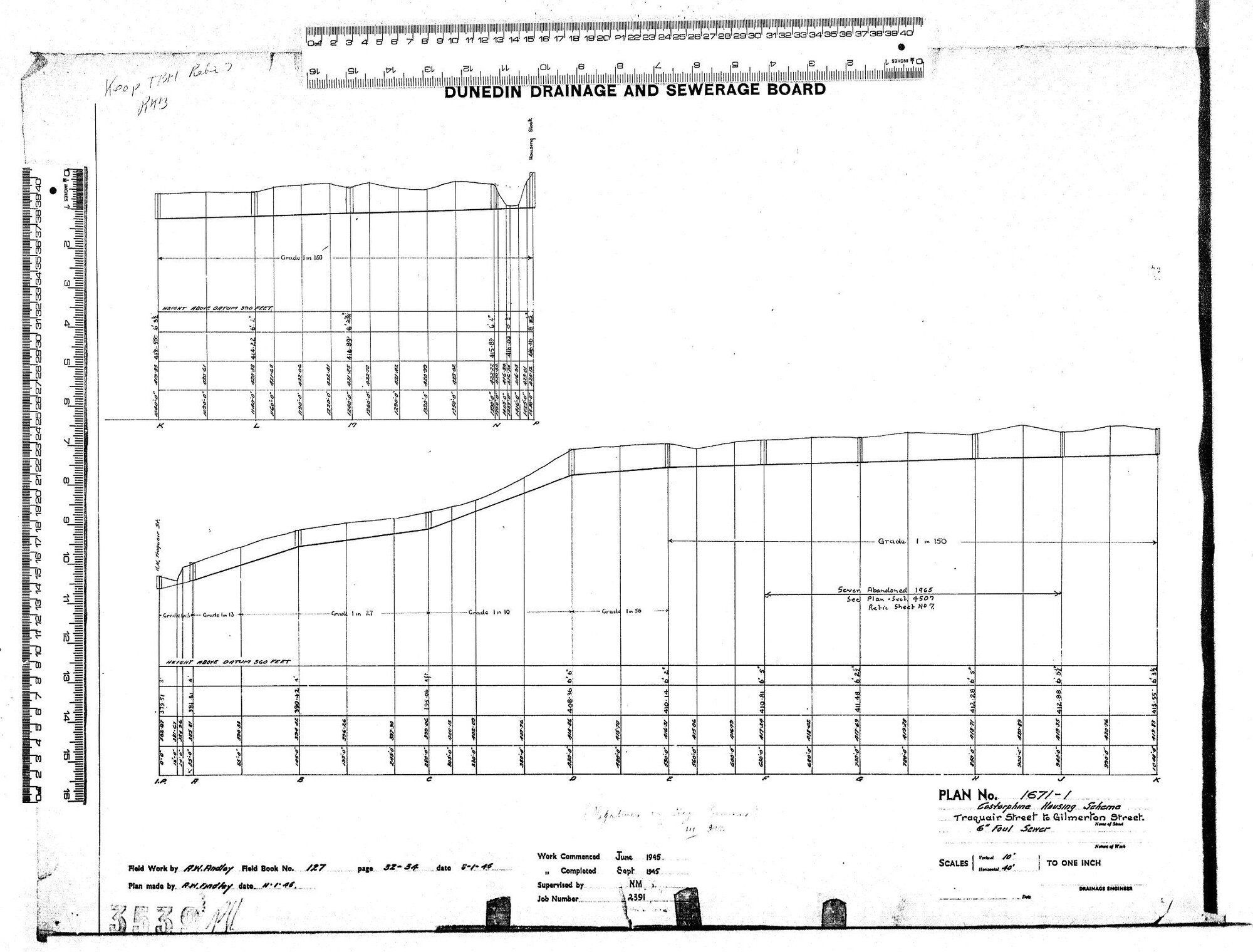 CASTORPHINE HOUSING SCHEME &ndash; TRAQUAIR STREET TO GILMERTON STREET 6'' FOUL SEWER