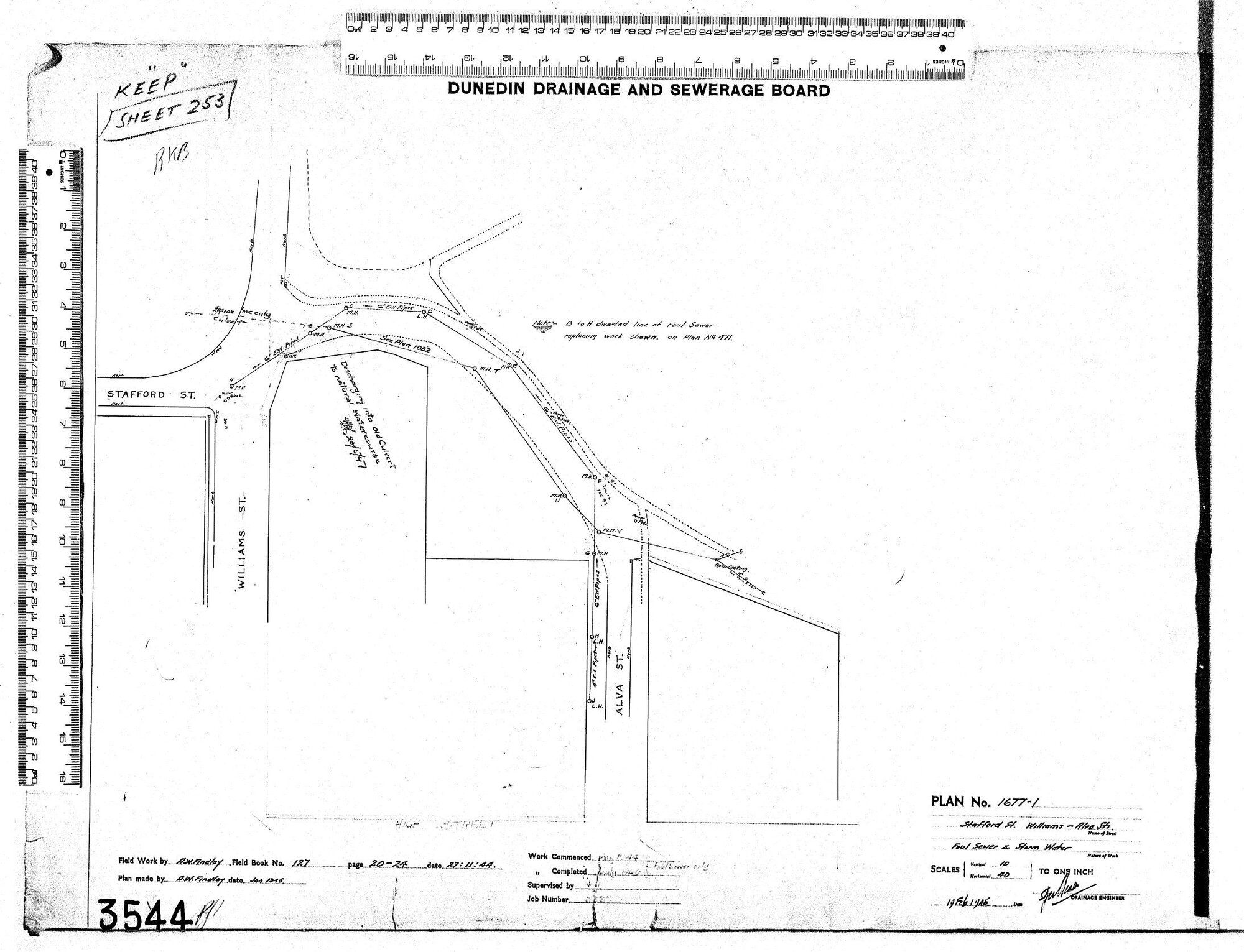 STAFFORD STREET AND WILLIAMS &ndash; ALVA STREET &ndash; FOUL SEWER &amp; STORM WATER