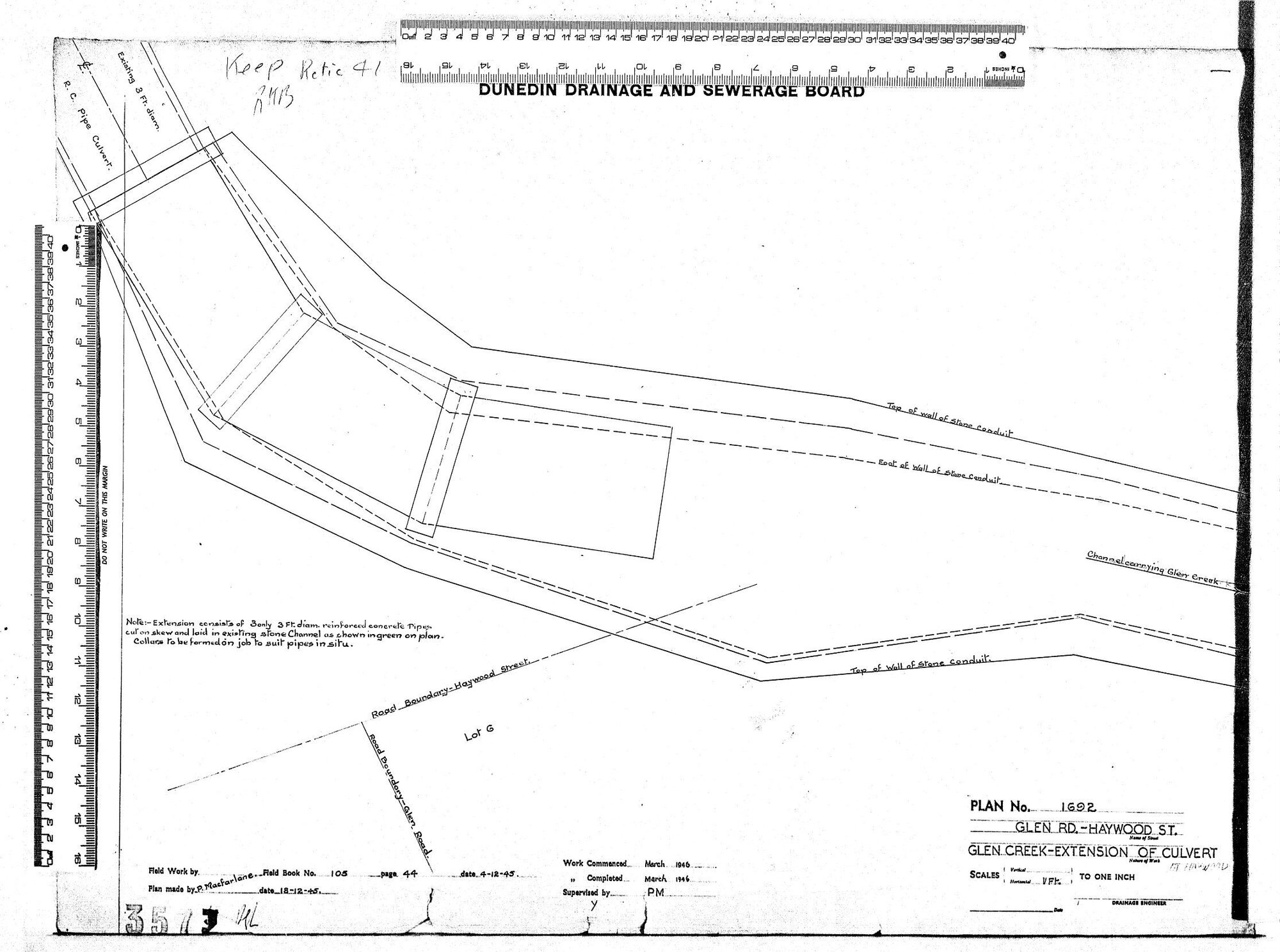 GLEN RD. - HAYWOOD ST. GLEN CREEK &ndash; EXTENSION OF CULVERT