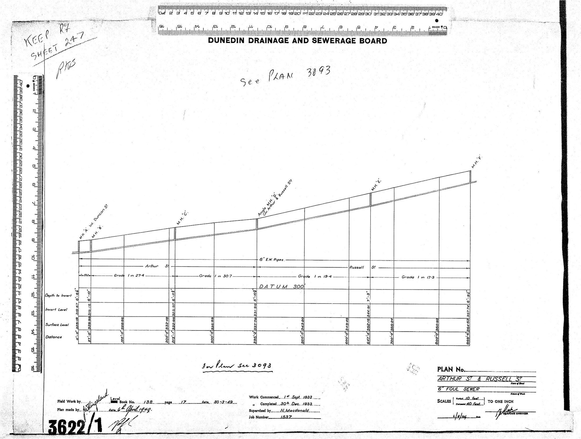 ARTHUR STREET &amp; RUSSELL STREET 6" FOUL SEWER