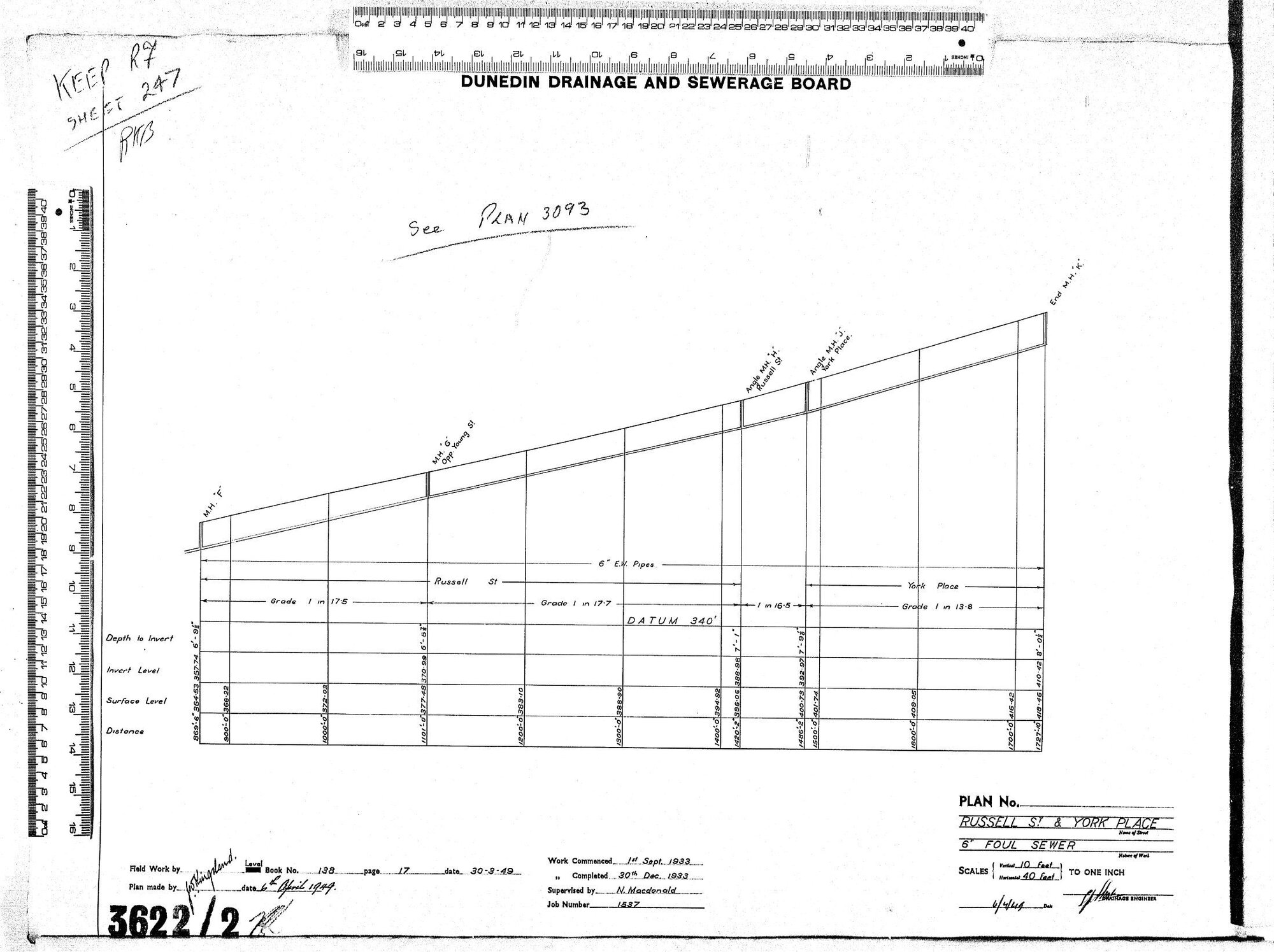 RUSSELL STREET &amp; YORK PLACE 6" FOUL SEWER