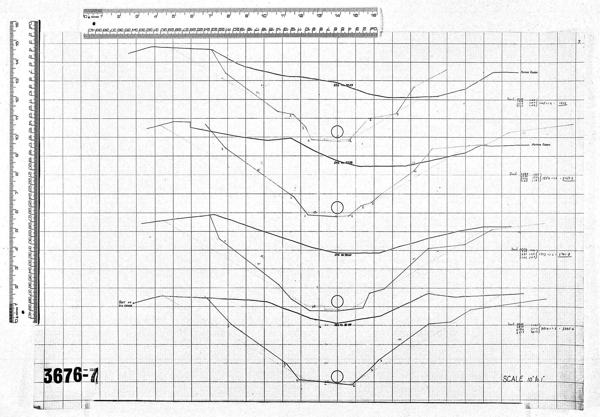 CROSS SECTIONS ON OUTFALL SEWER-PROPOSED