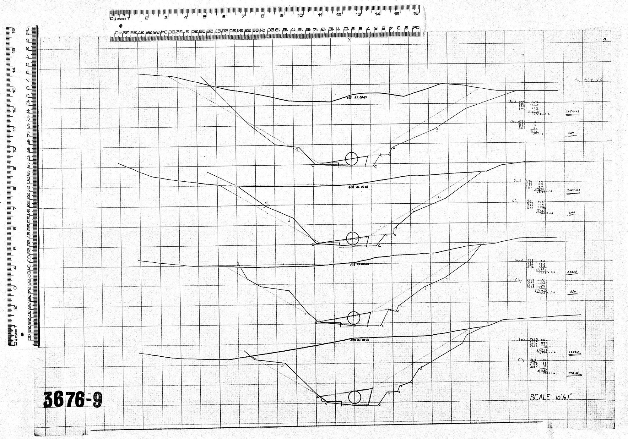 CROSS SECTIONS ON OUTFALL SEWER-PROPOSED