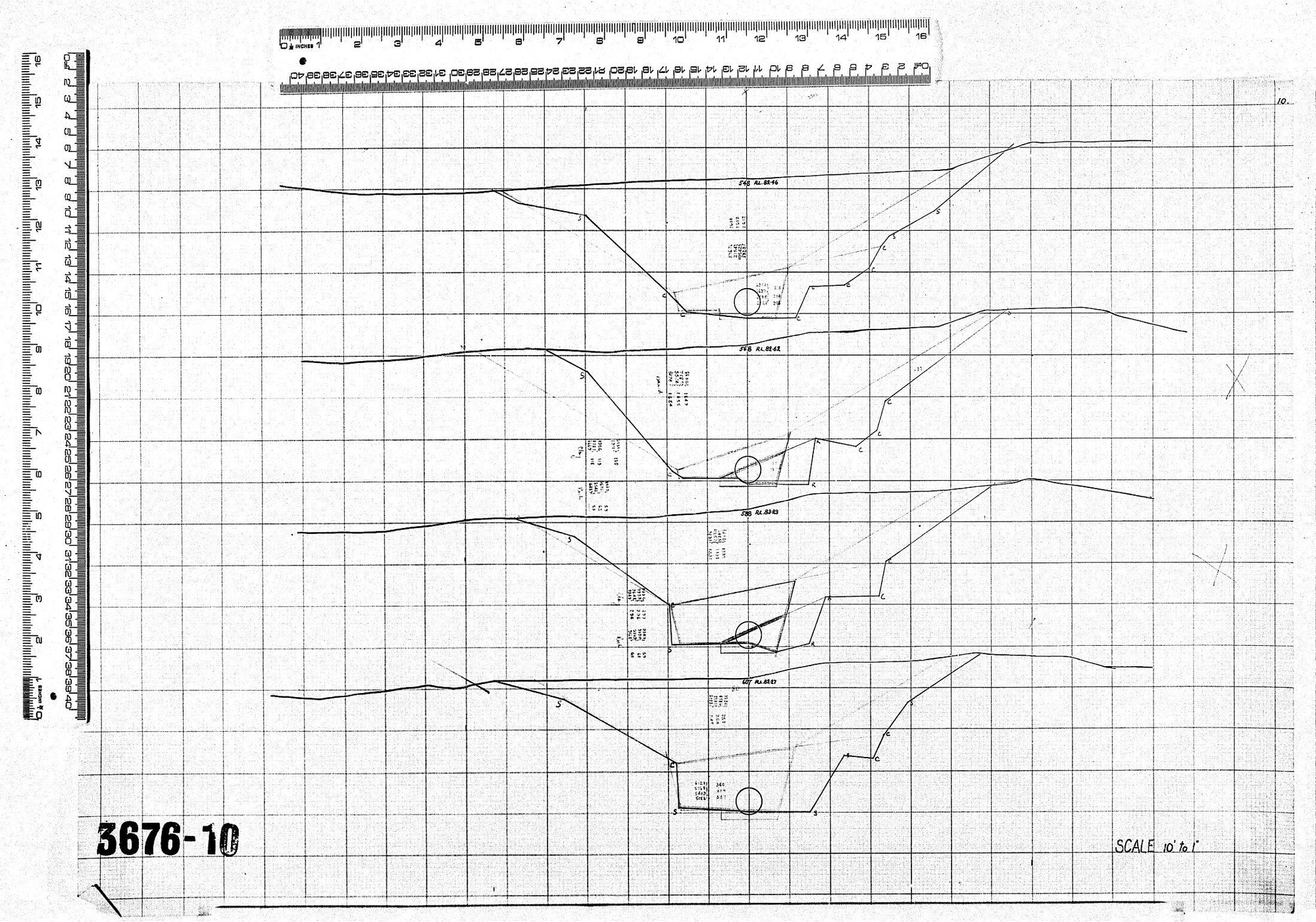CROSS SECTIONS ON OUTFALL SEWER-PROPOSED