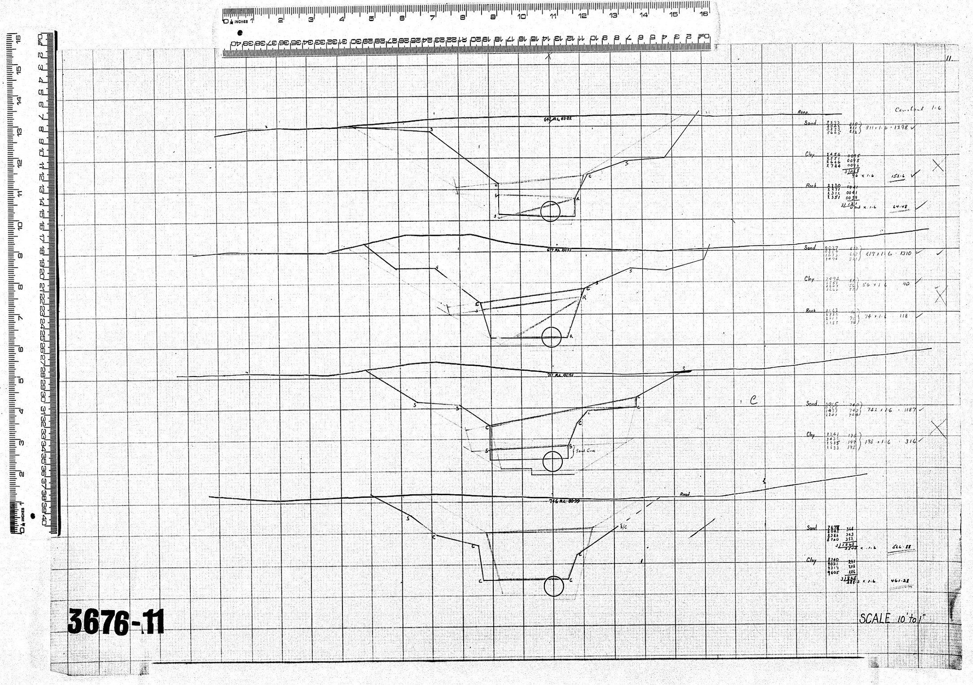 CROSS SECTIONS ON OUTFALL SEWER-PROPOSED