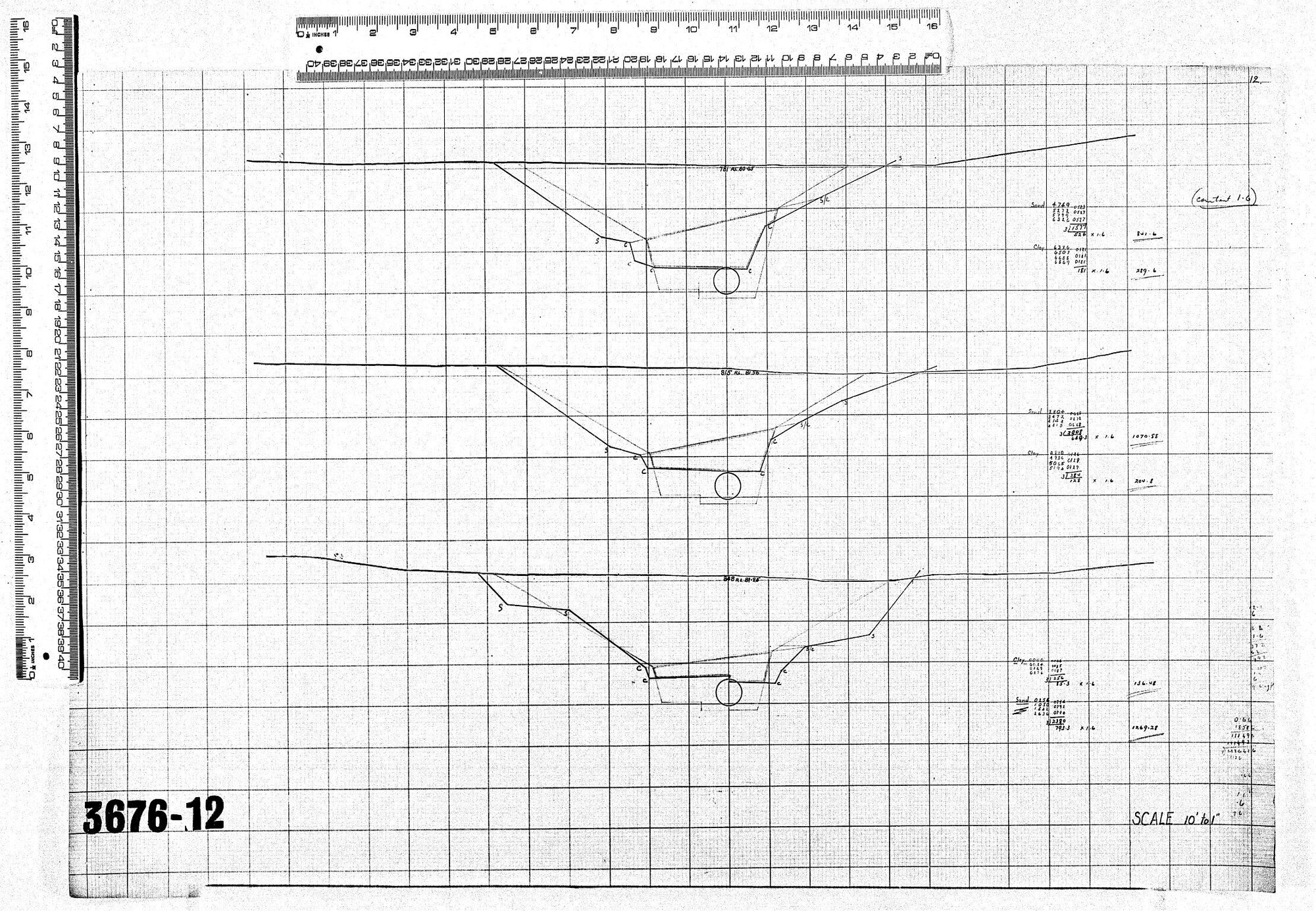 CROSS SECTIONS ON OUTFALL SEWER-PROPOSED