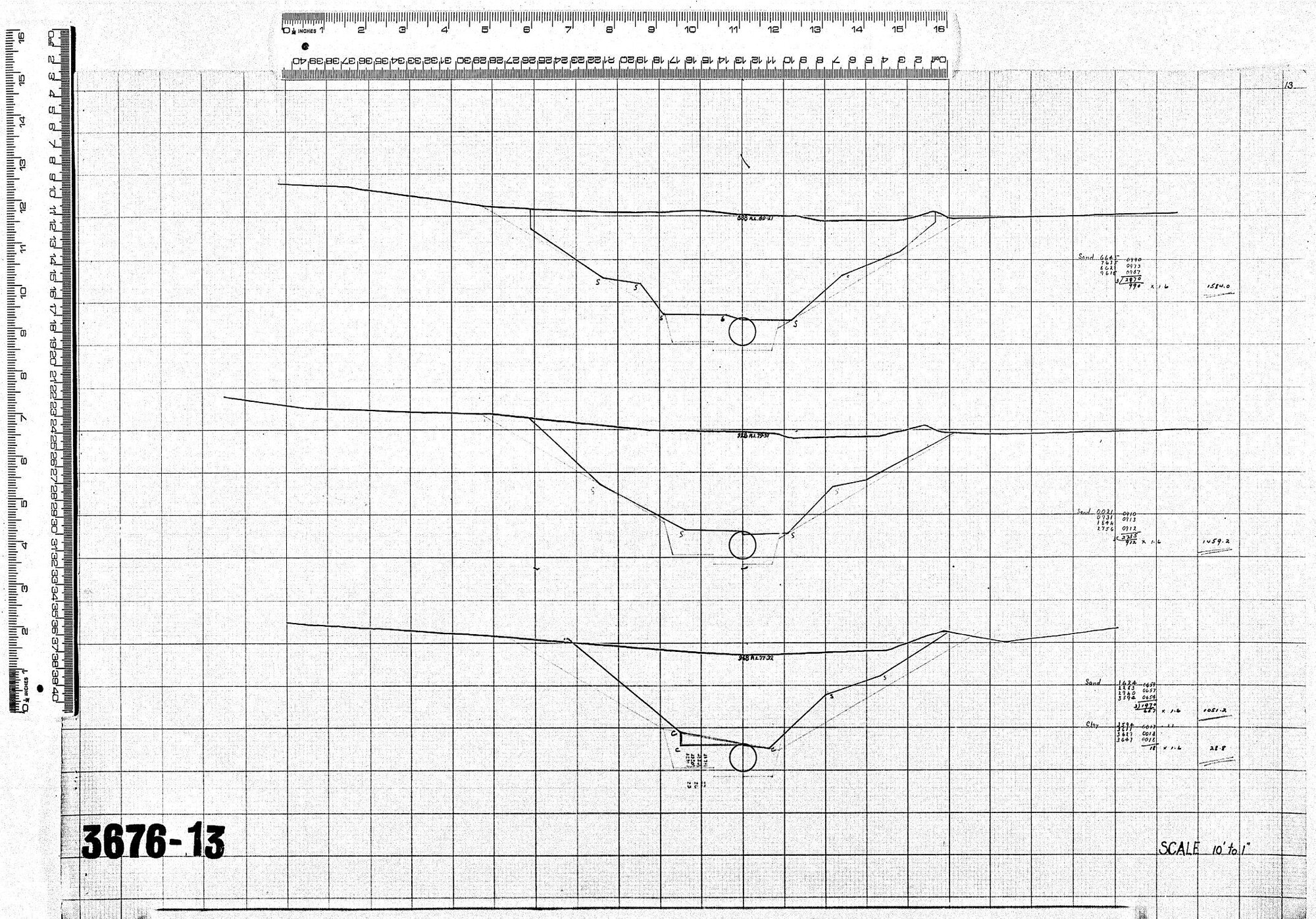 CROSS SECTIONS ON OUTFALL SEWER-PROPOSED