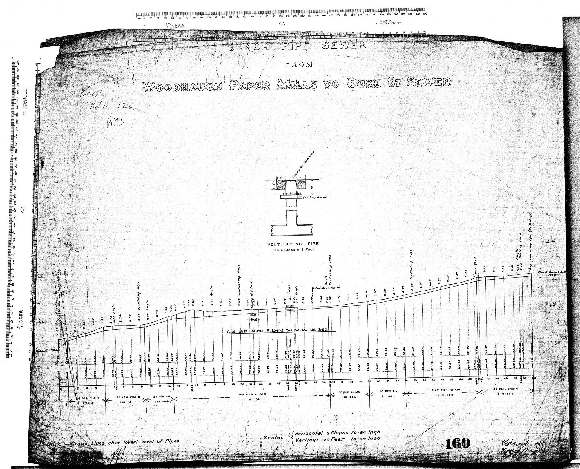 6 INCH PIPE SEWER WOODHAUGH PAPER MILLS TO DUKE STREET SEWER
