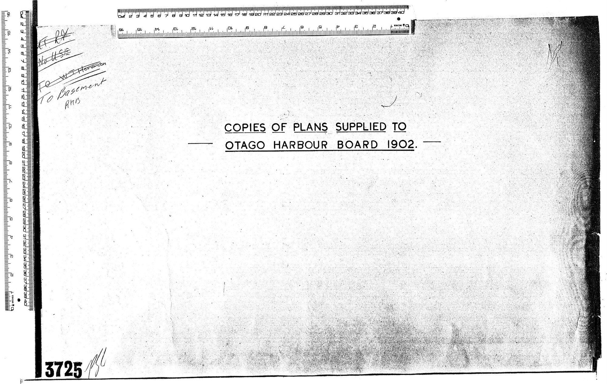COPIES OF PLANS SUPPLIED TO OTAGO HARBOUR BOARD 1902