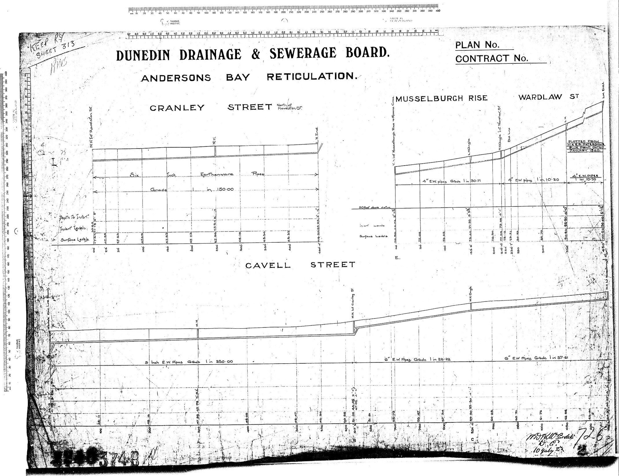 ANDERSON BAY RETICULATION - CRANLEY STREET - MUSSELBURGH RISE - WARDLOW STREET - CAVELL STREET