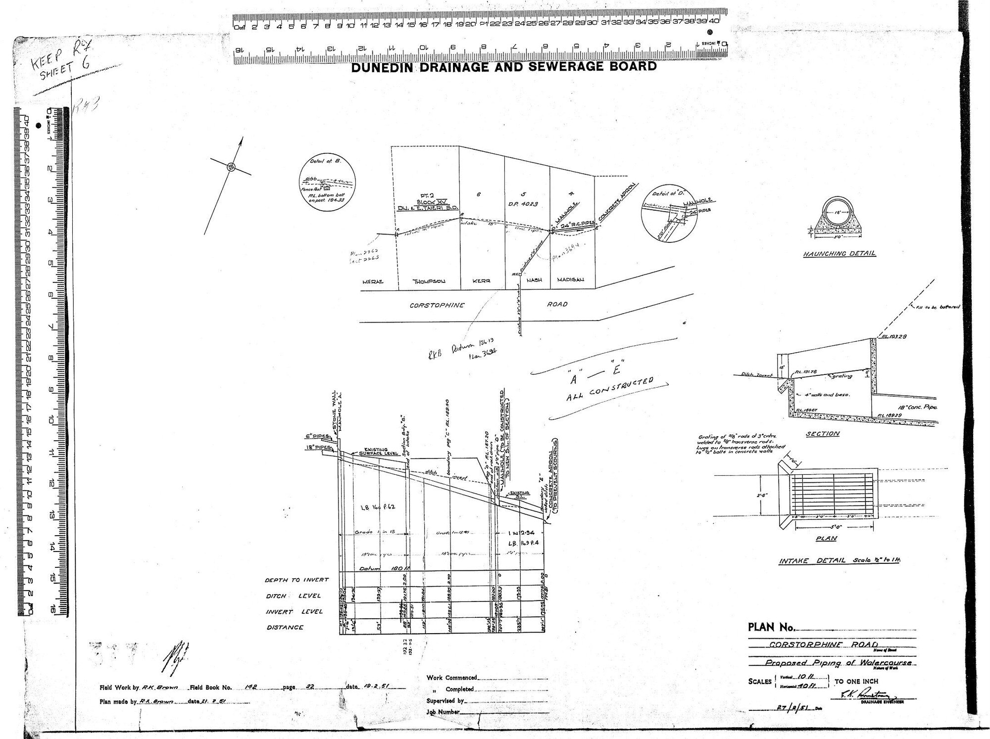 CORSTORPHINE ROAD PROPOSED PIPING OF WATERCOURSE