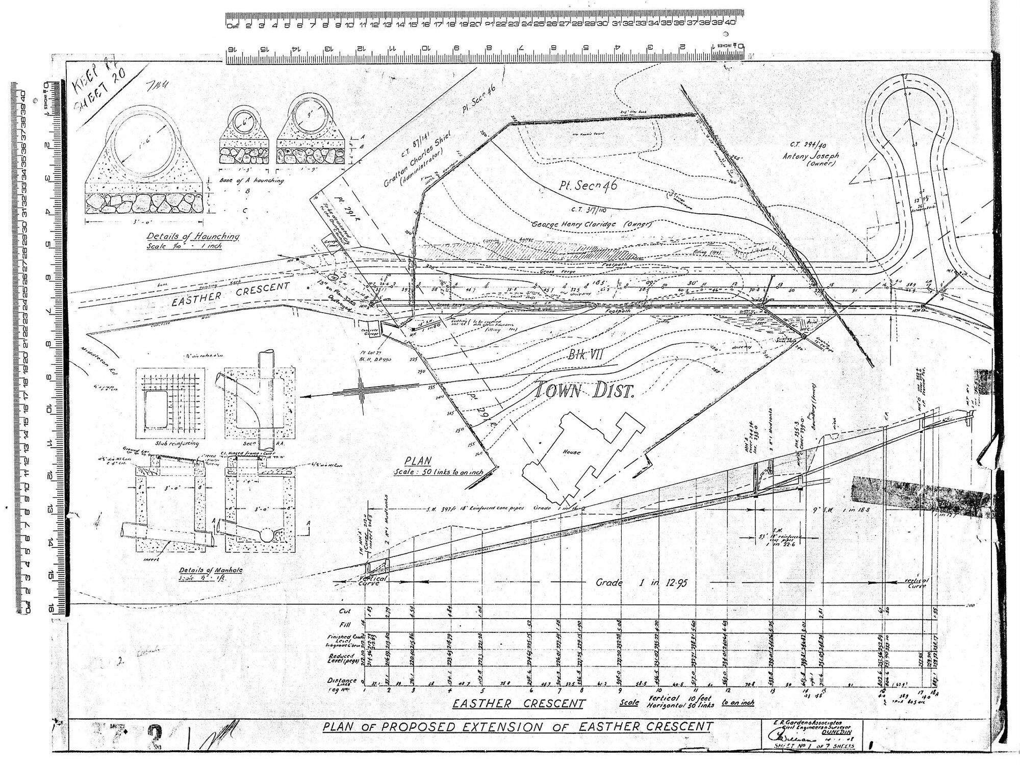 PLAN OF PROPOSED EXTENSION OF EASTHER CRESCENT