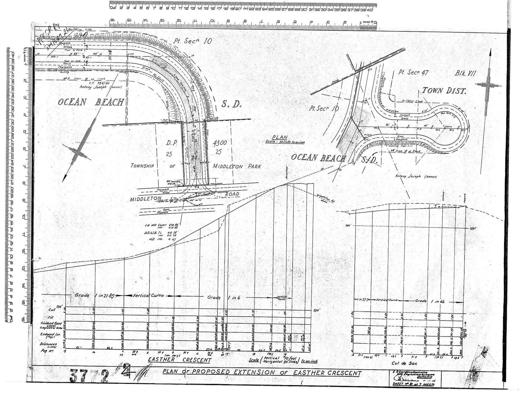 PLAN OF PROPOSED EXTENSION OF EASTHER CRESCENT