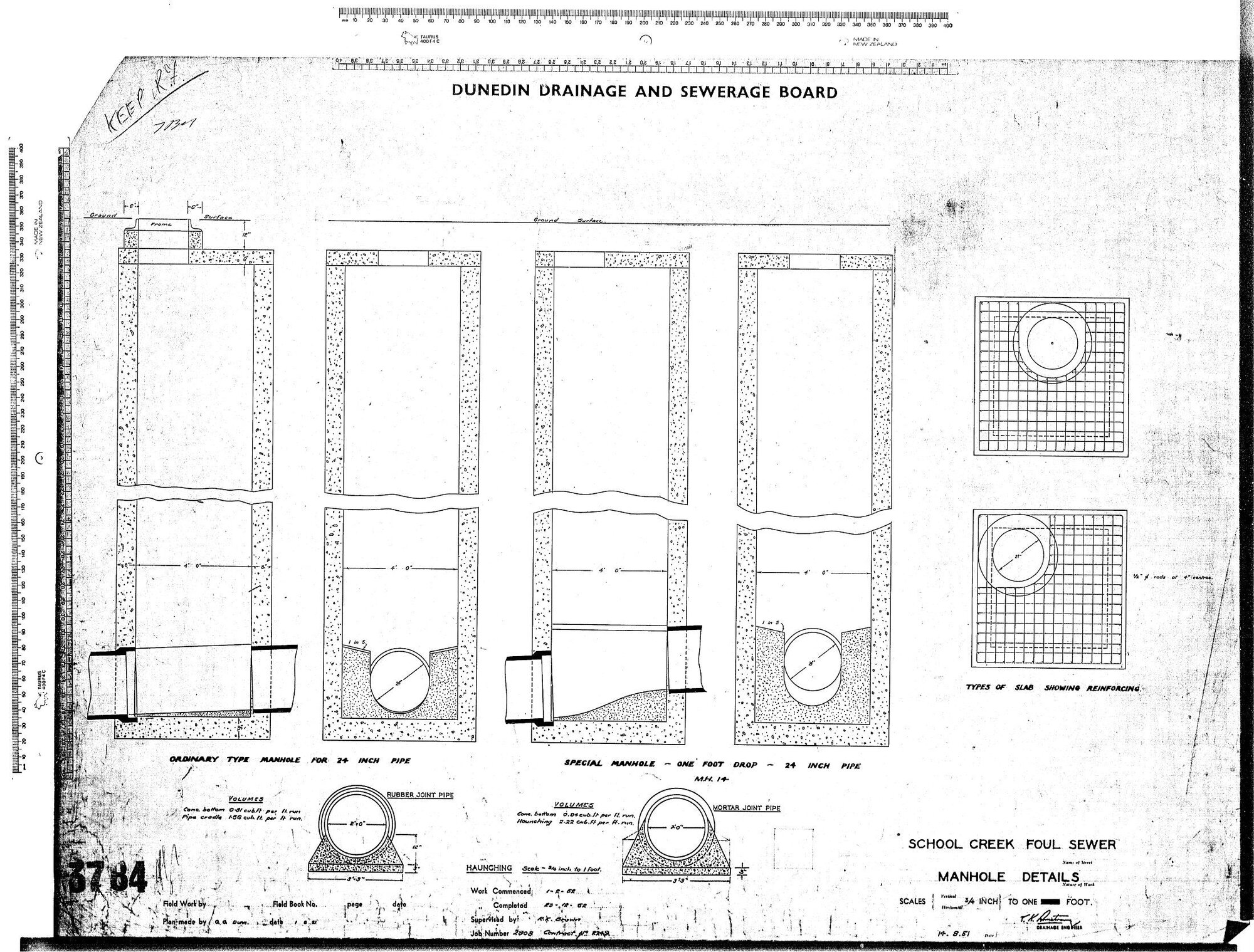 SCHOOL CREEK FOUL SEWER MANHOLE DETAILS