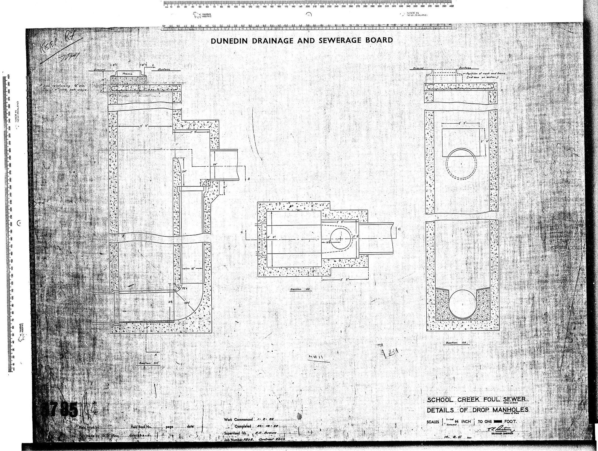 SCHOOL CREEK FOUL SEWER DETAILS OF DROP MANHOLES