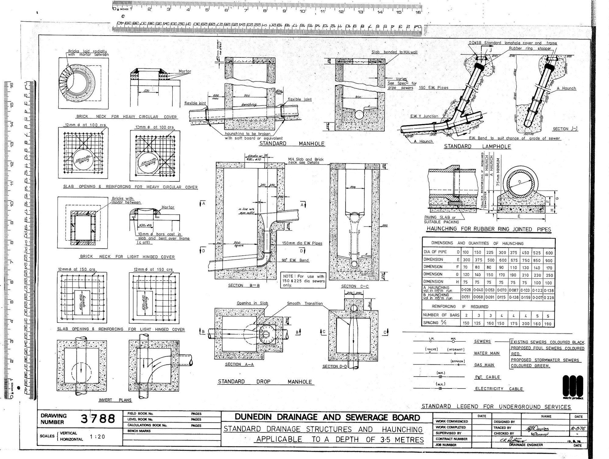 STANDARD DRAINAGE STRUCTURES AND HAUNCHING APPLICABLE TO A DEPTH OF 3.5 METERS