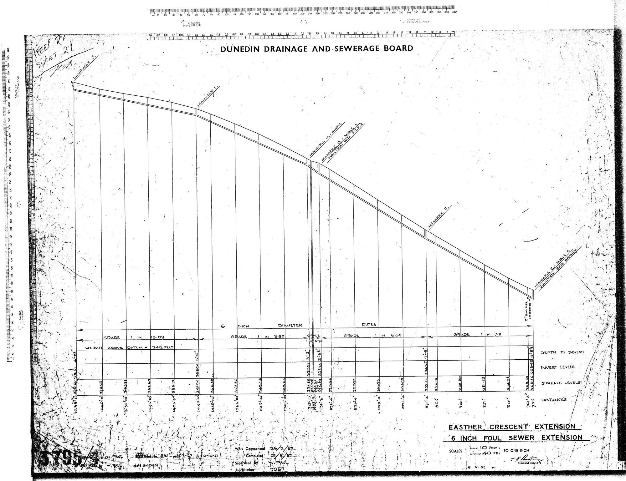 EASTHER CRESCENT EXTENSION 6" FOUL SEWER EXTENSION