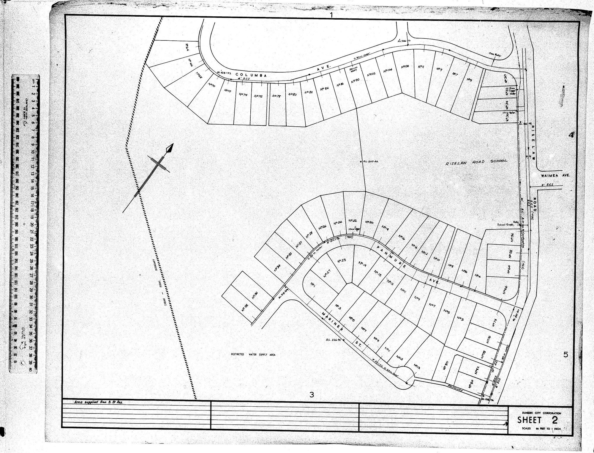 AREA SUPPLIED FROM B. S RES.