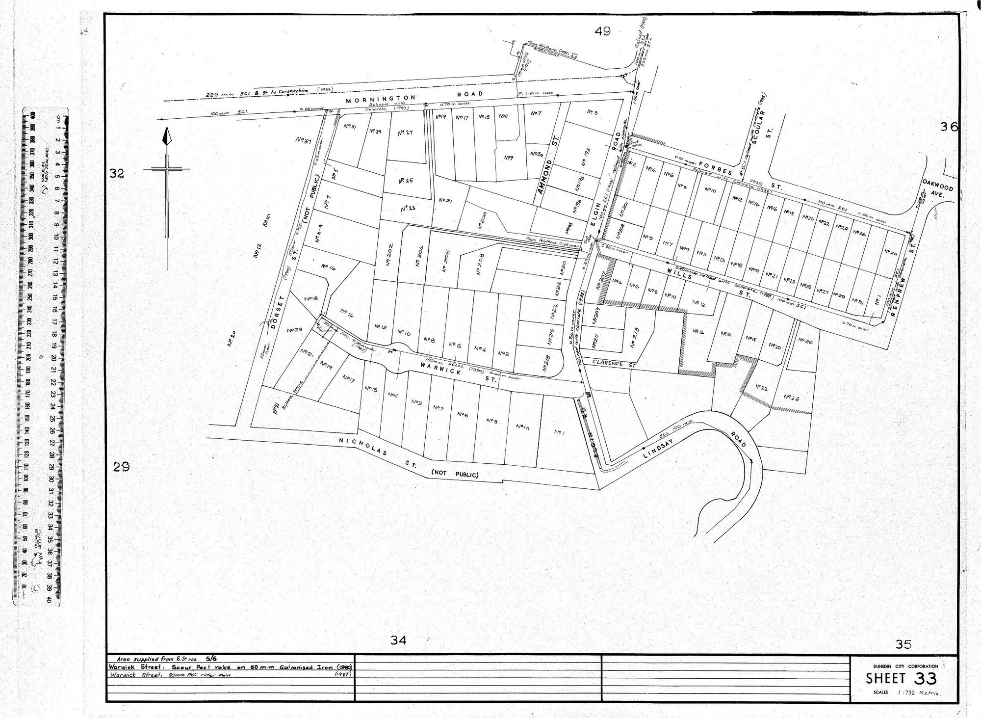 AREA SUPPLIED FROM B &amp; E ST RES. 5/6