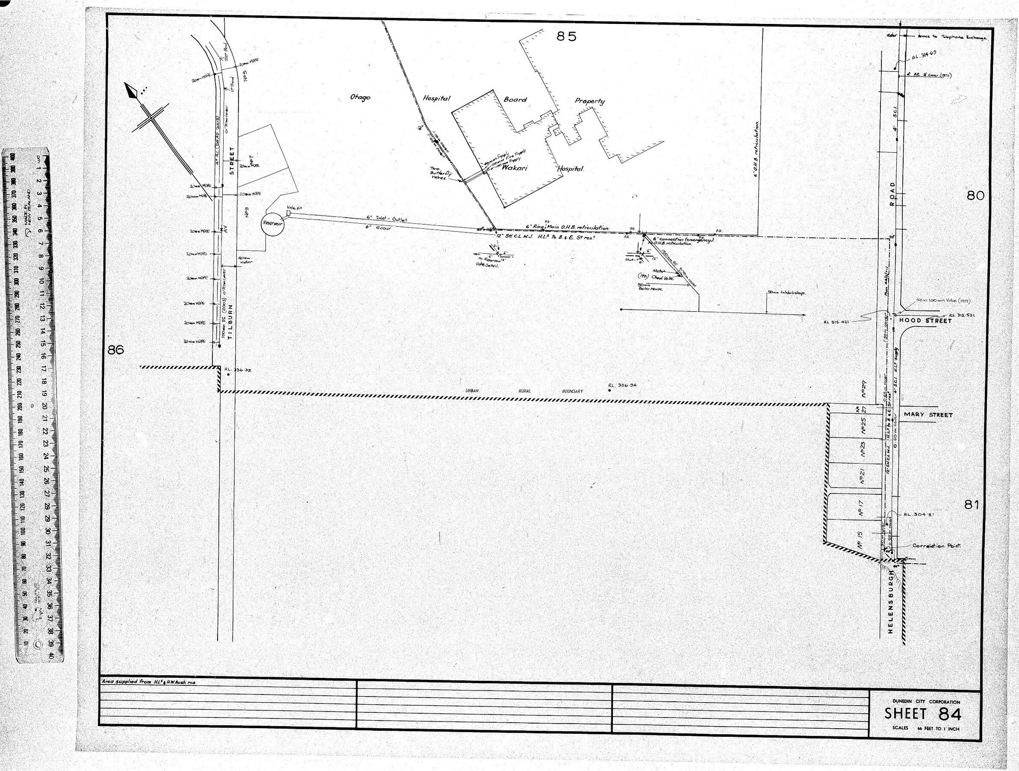 AREA SUPPLIED FROM H.L.5 &amp; H.W BUSH RCE