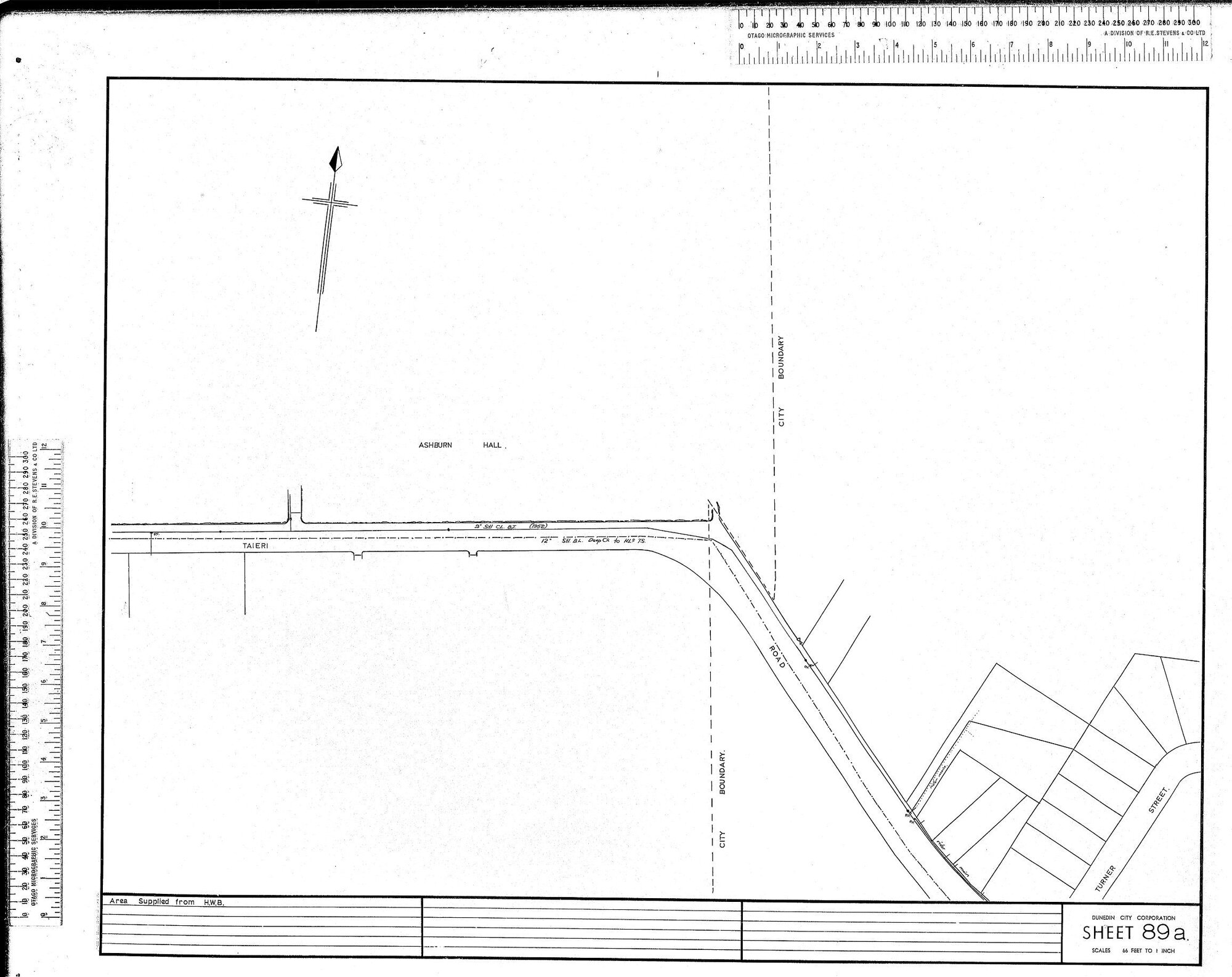 AREA SUPPLIED FROM H.W.B
