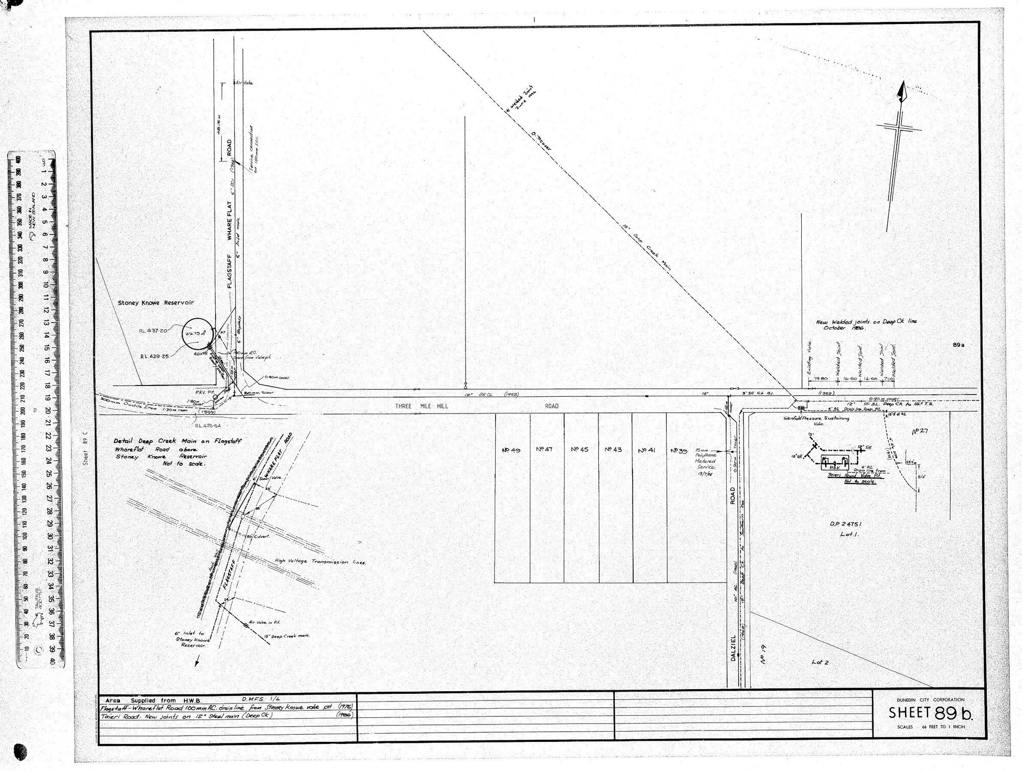 AREA SUPPLIED FROM H.W.B. - D.M.F.S - 1/4