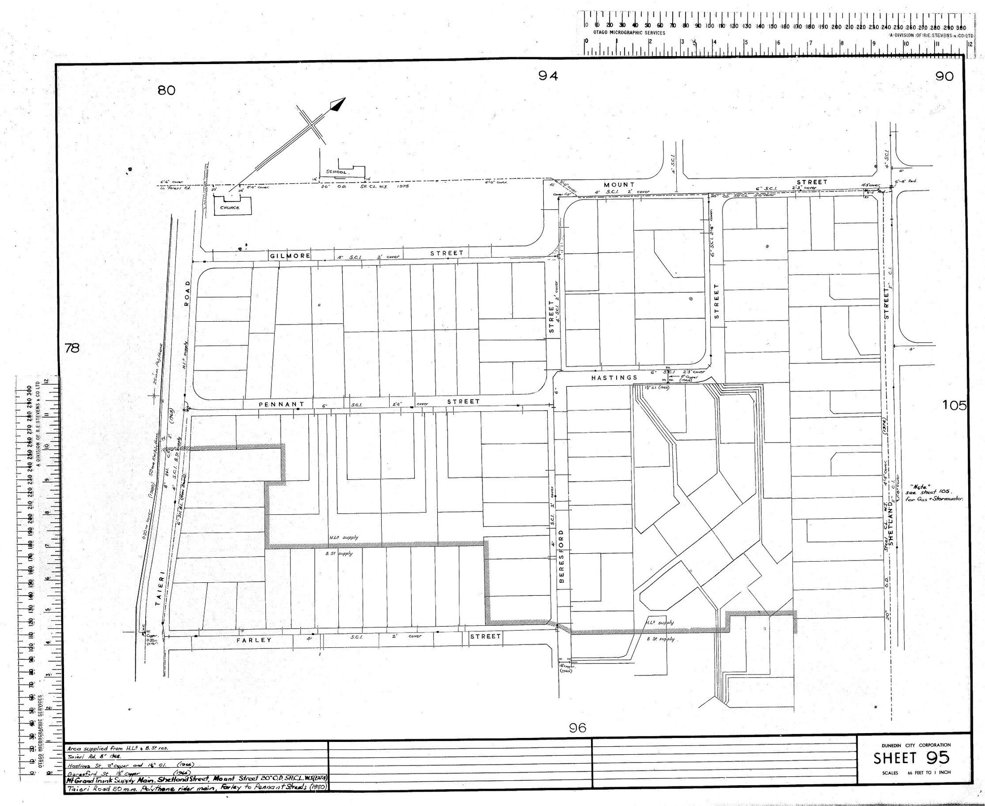 AREA SUPPLIED FROM H.L.5 &amp; B. ST RES.